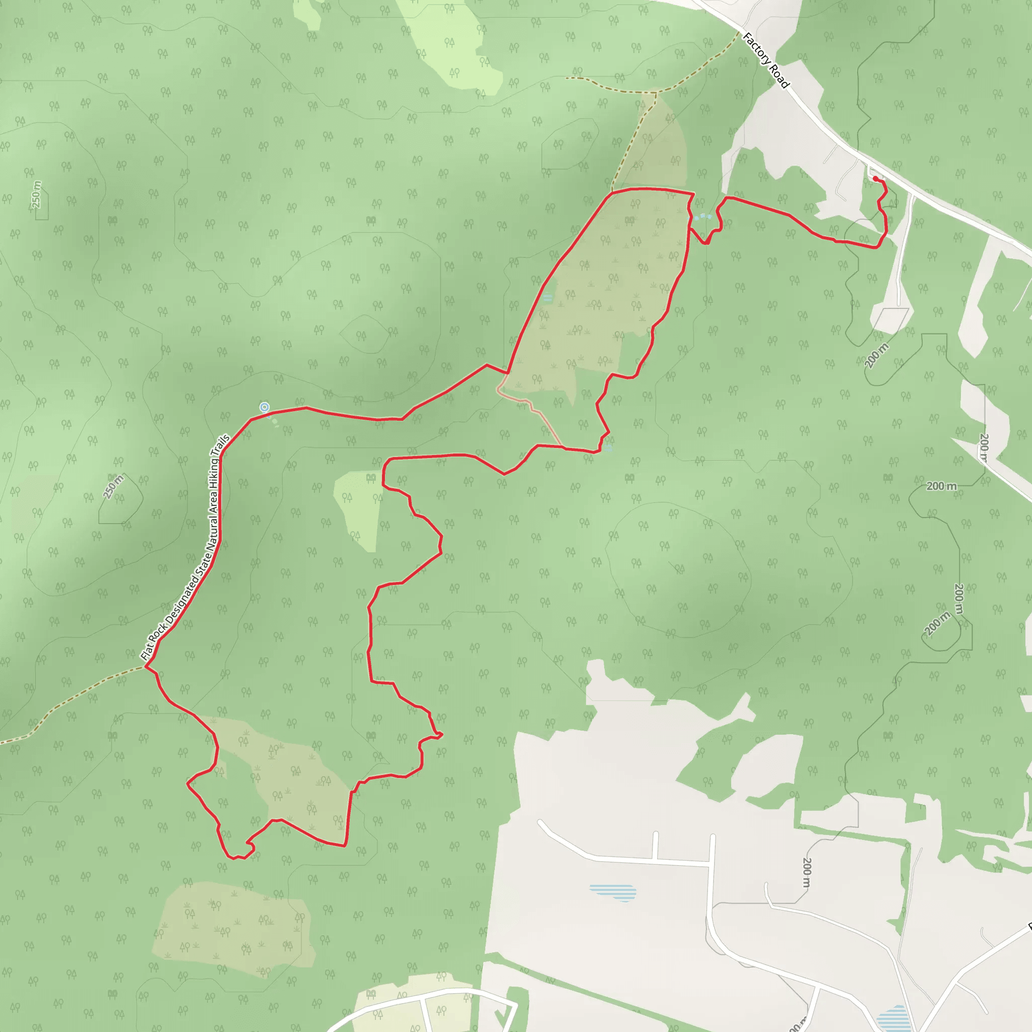 Flat Rock Designated State Natural Area Hiking Loop Trail mobile static map
