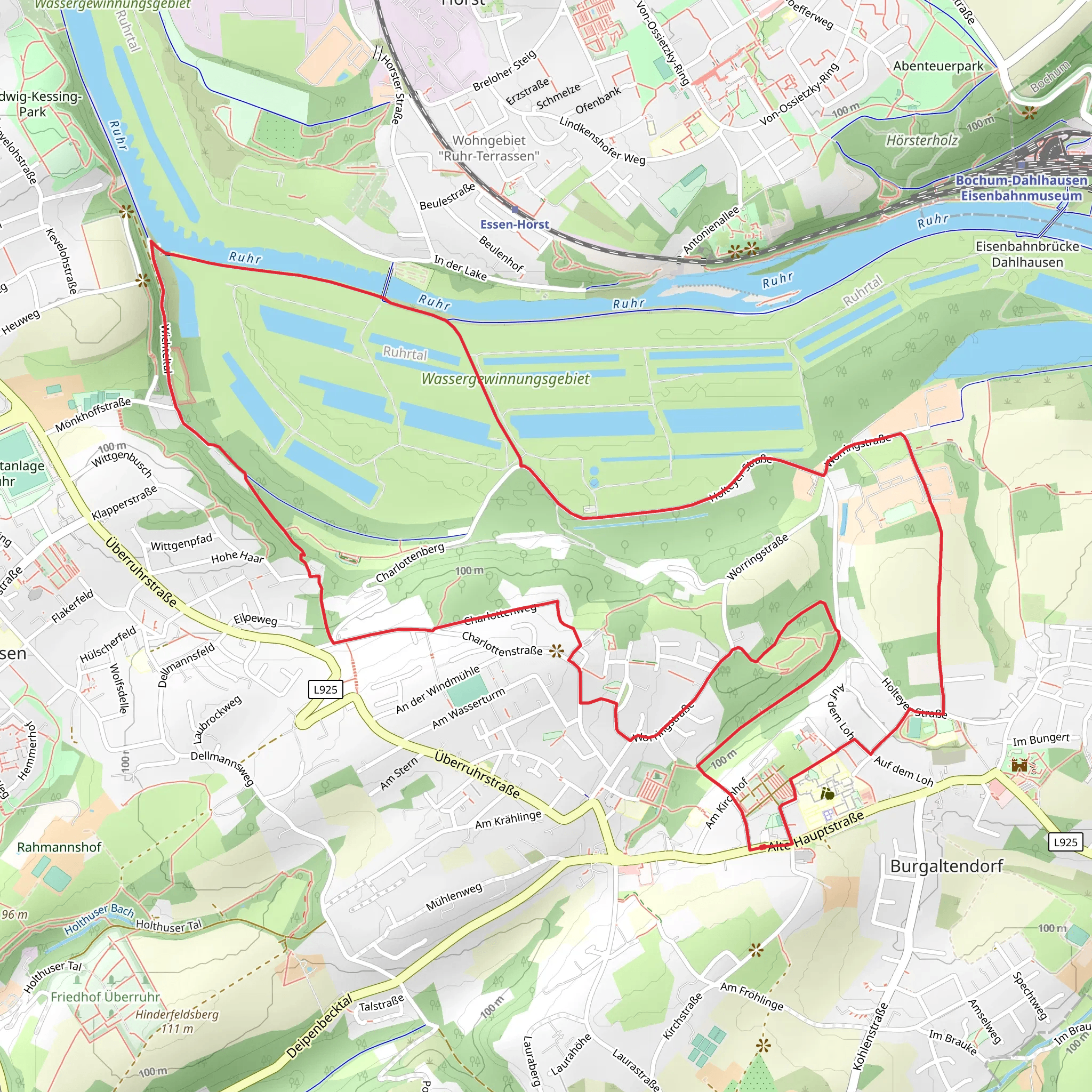 Hardenberger Weg and Burgaltendorf Loop mobile static map