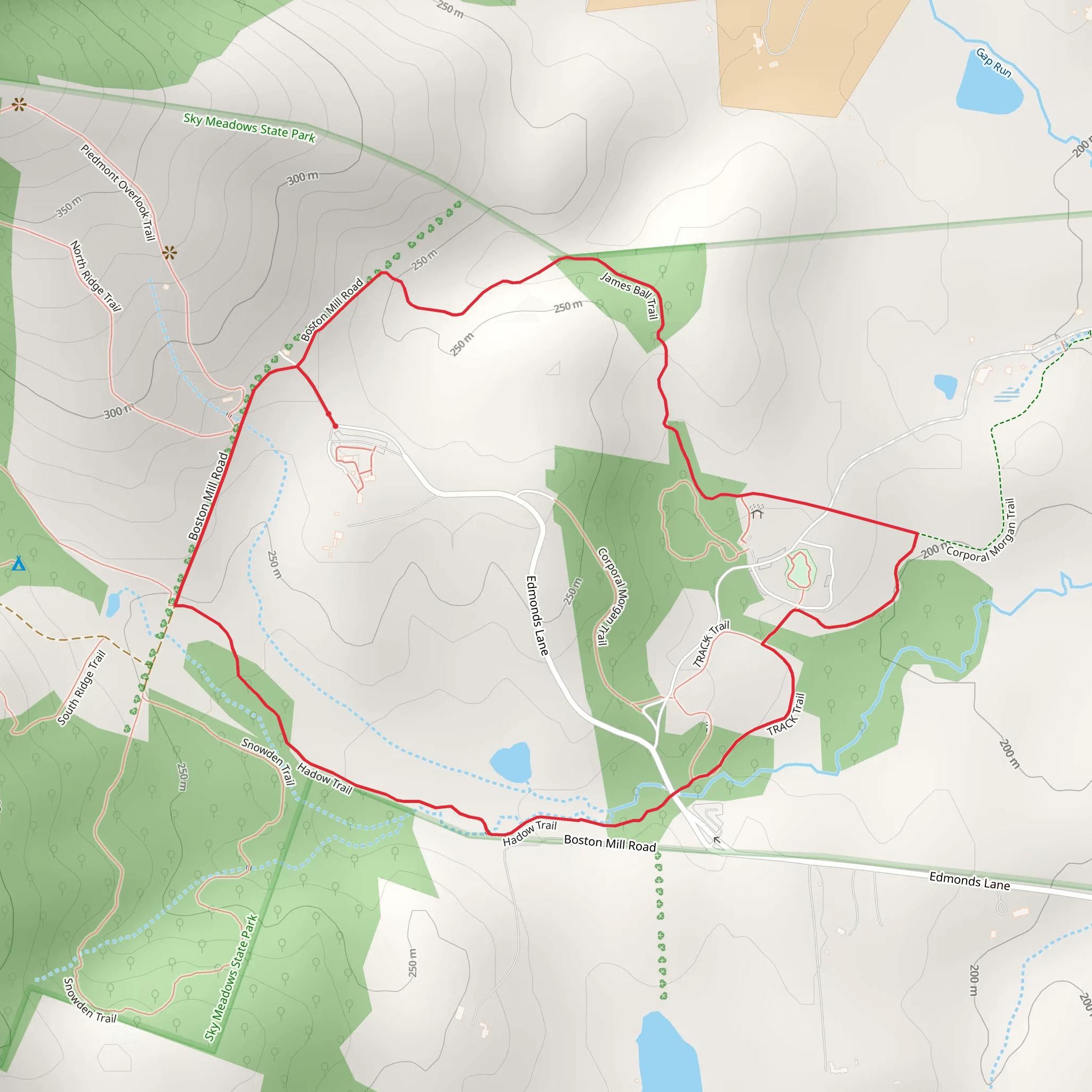 James Ball and Hadow Loop Trail mobile static map