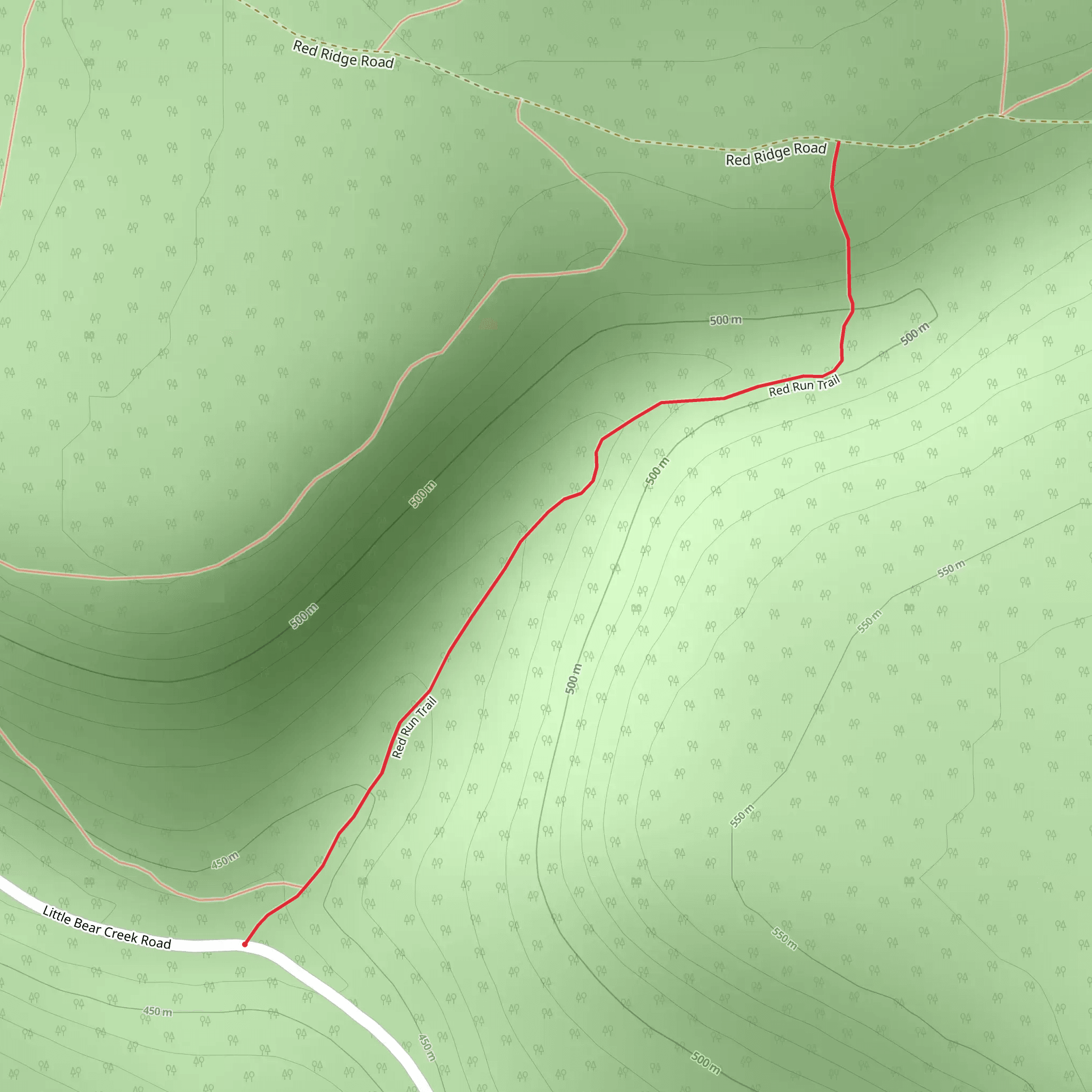 Red Run Trail mobile static map