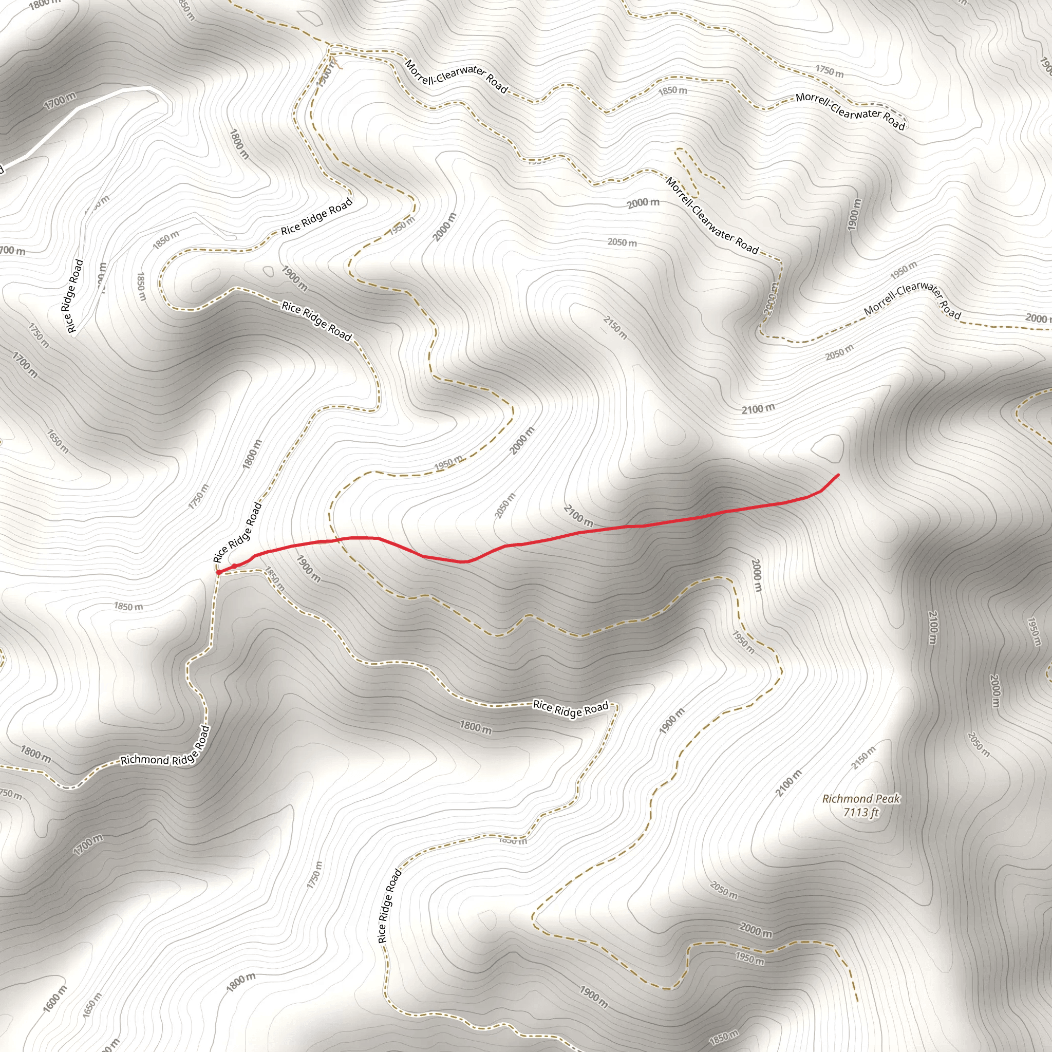Inez Ridge Trail mobile static map