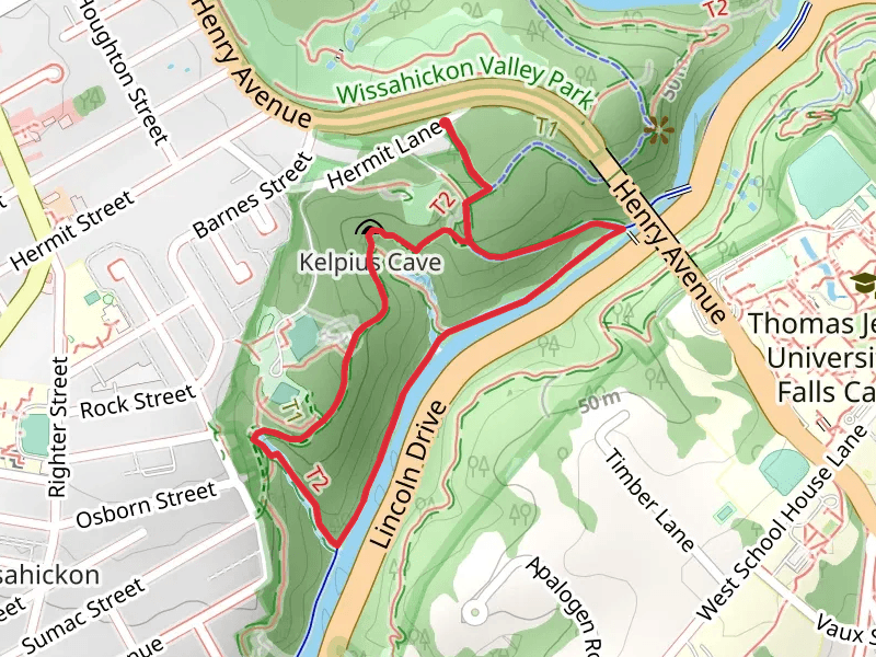 Wissahickon Creek Loop from Hermit Lane