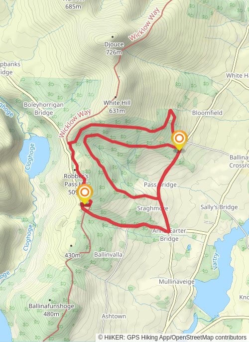 A map preview of the recording Hike on 23-12-2023 02:14 PM.