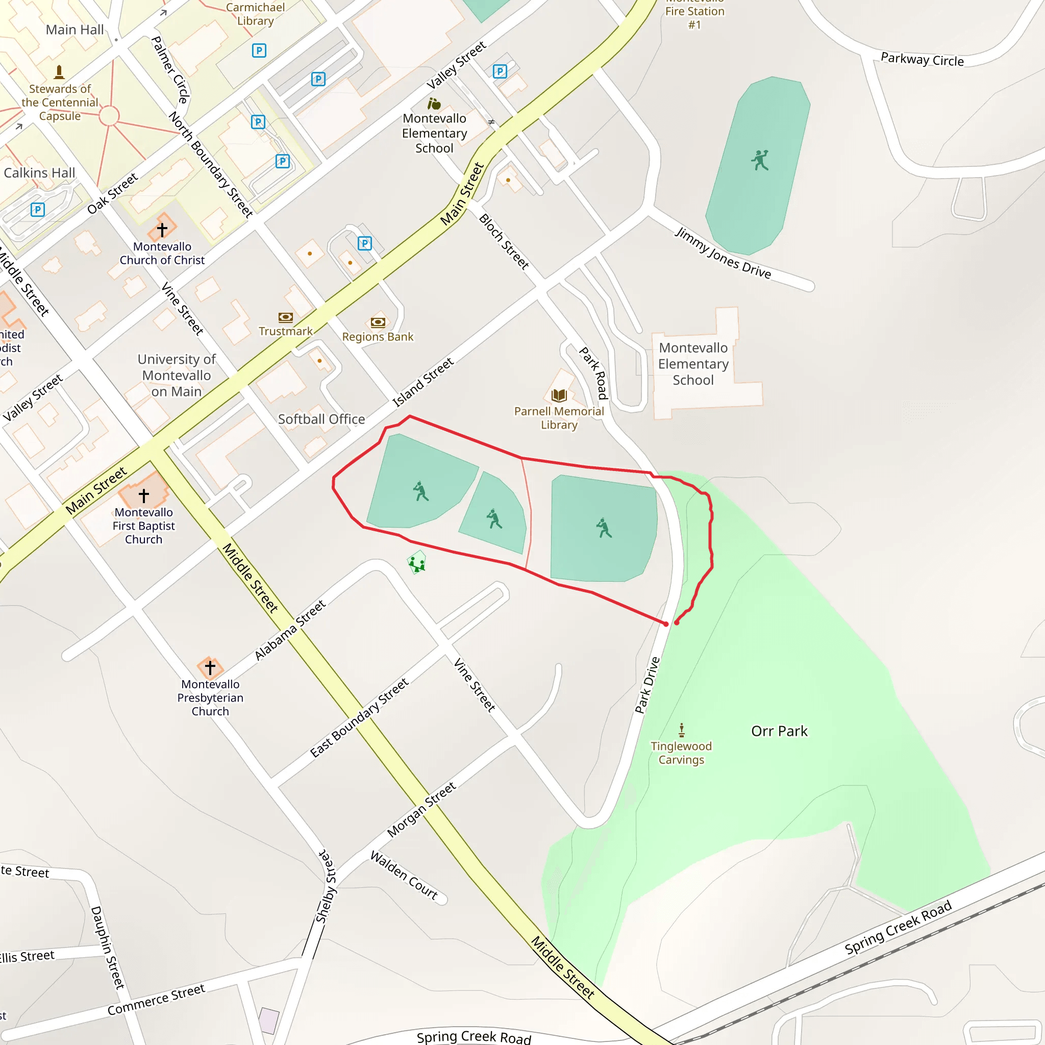 Park Drive Loop mobile static map