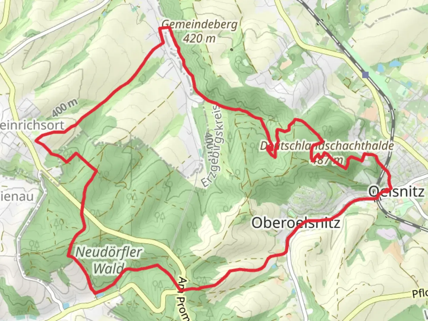 An image depicting the trail Buchwald, Schafgarten and Neudörfler Wald Loop and its surrounding area.