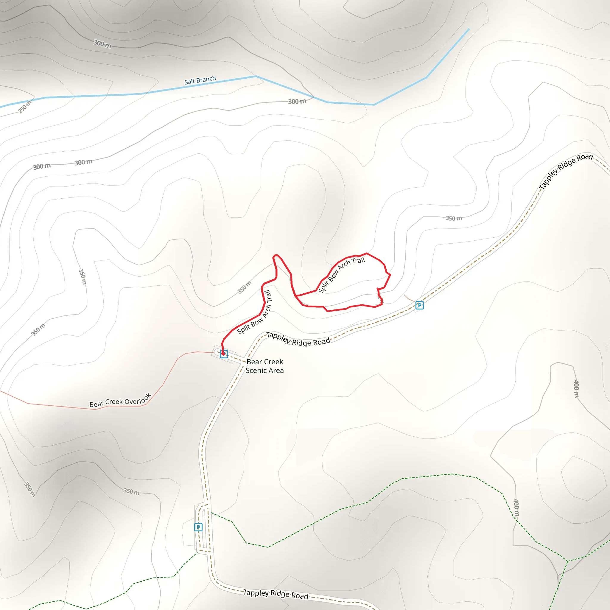 Split Bow Arch Loop Trail mobile static map