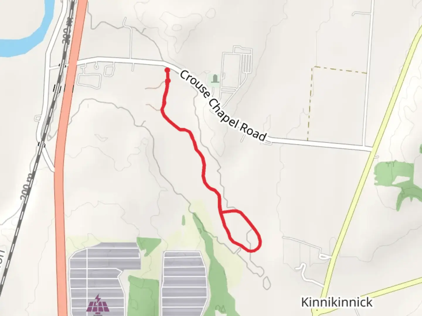An image depicting the trail Kinnikinnick Creek Trail Out and Back and its surrounding area.