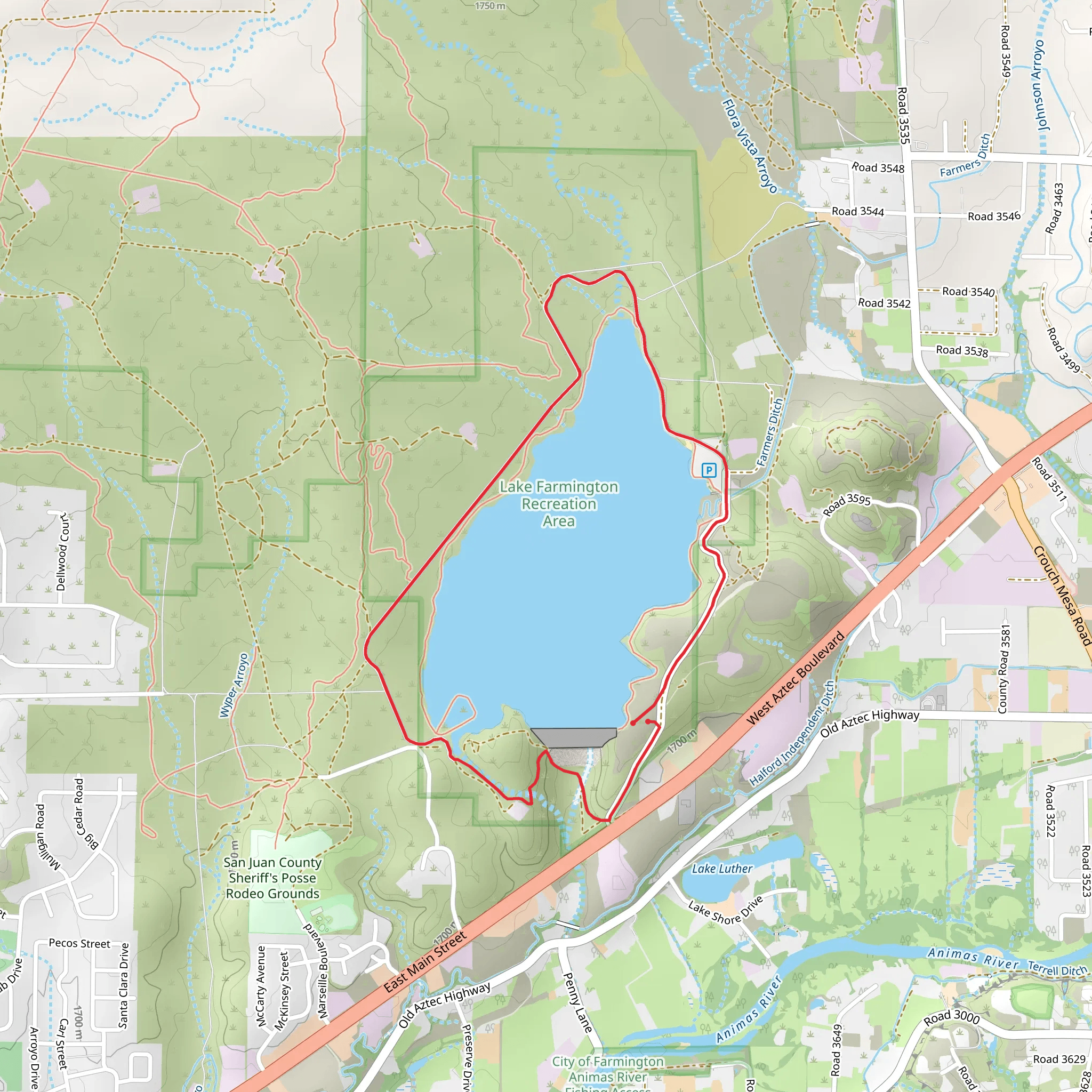 Lake Farmington Loop mobile static map