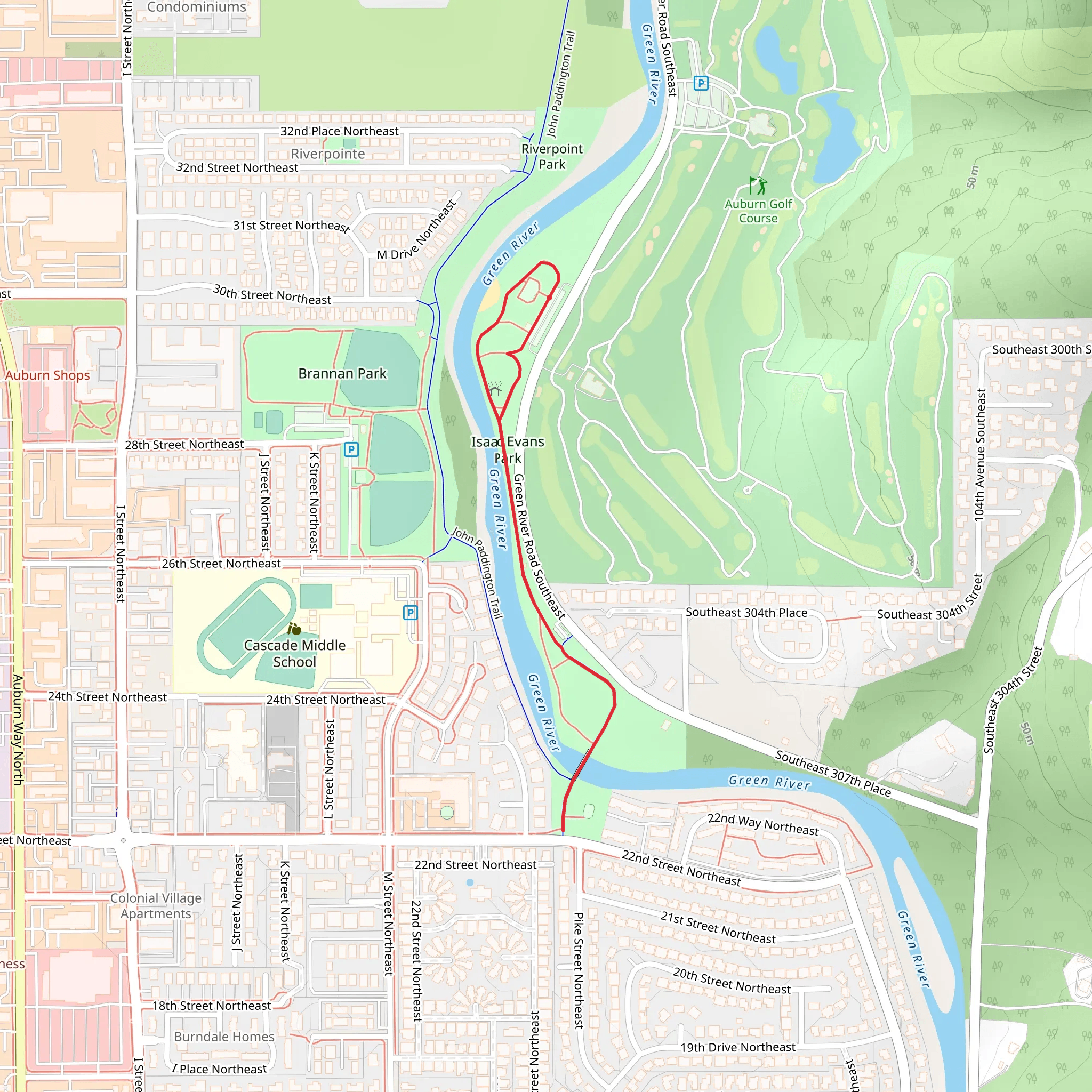 Isaac Evans Park mobile static map