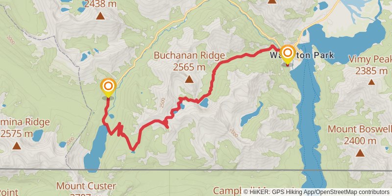 Great Divide Trail stage 2 Map
