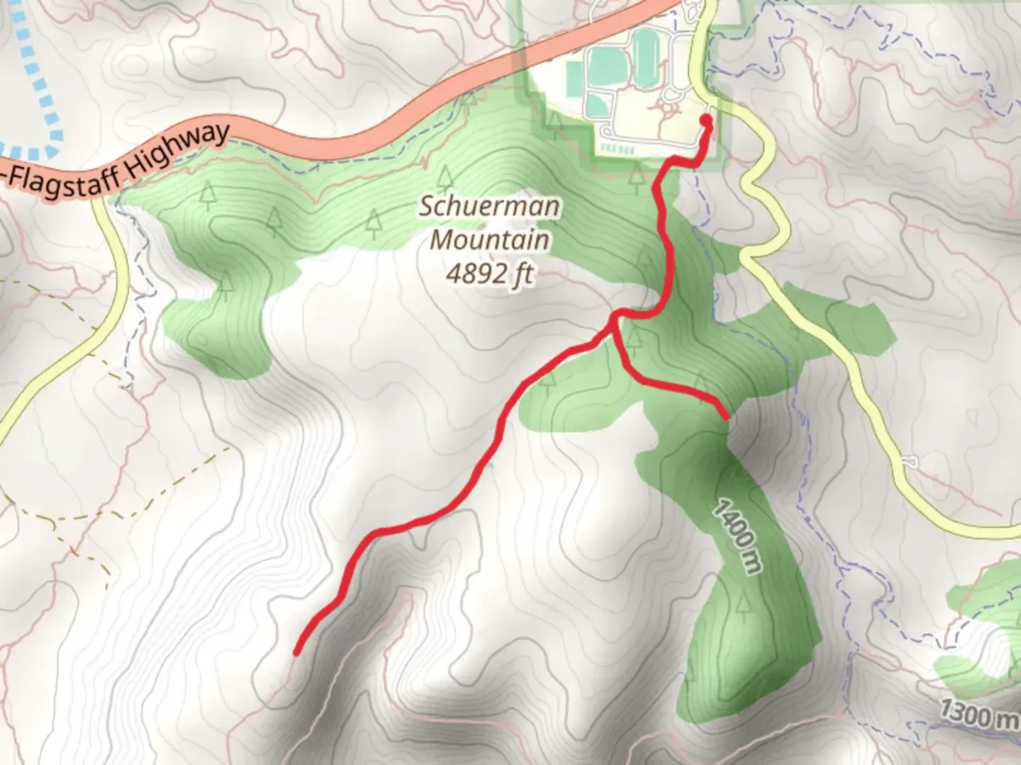 An image depicting the trail Schuerman Mountain and Schuerman Mountain Vista Trail and its surrounding area.