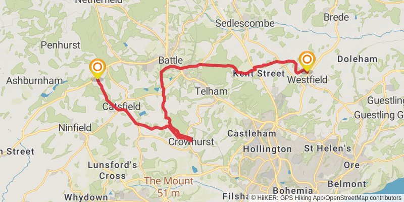 Castles of Sussex Walk stage 2 Map