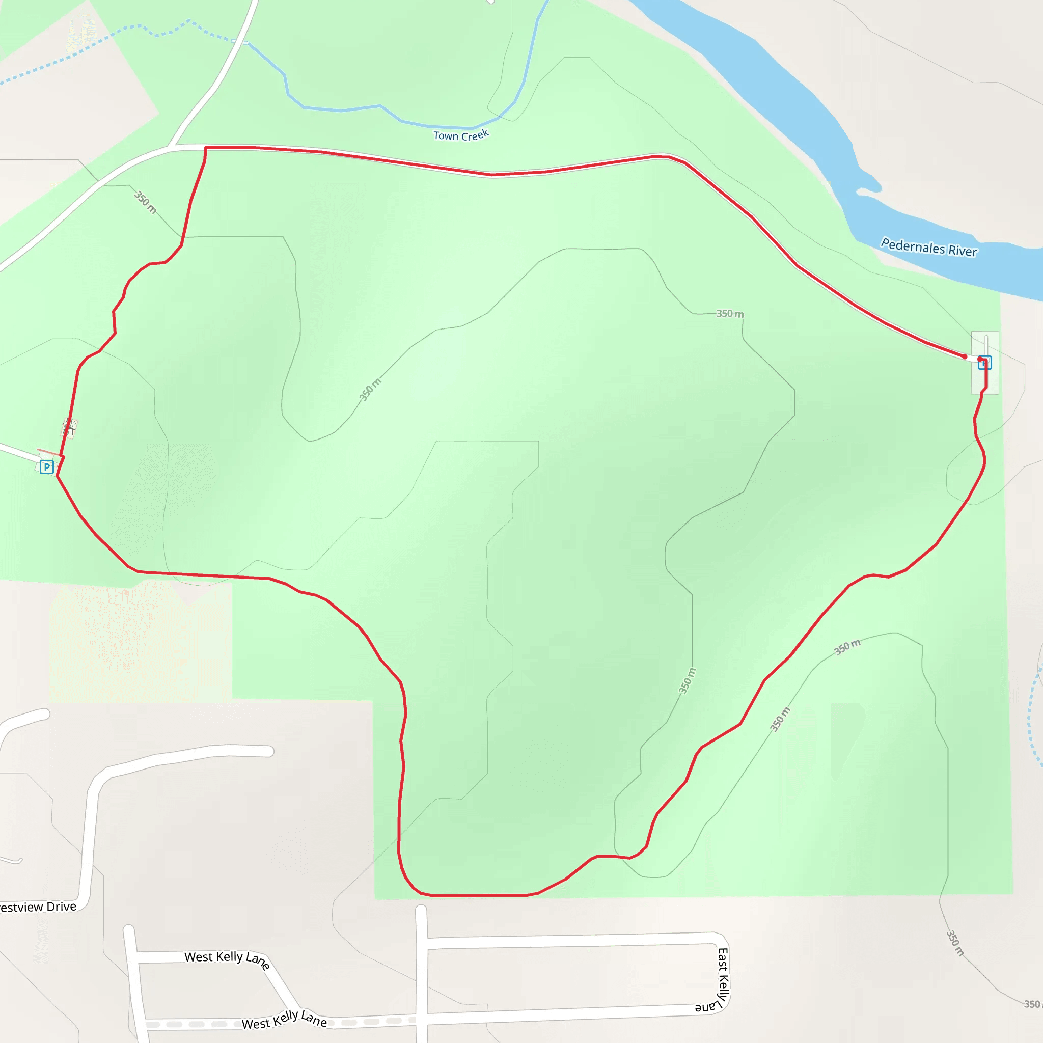 Prdernales River Nature Park Loop mobile static map