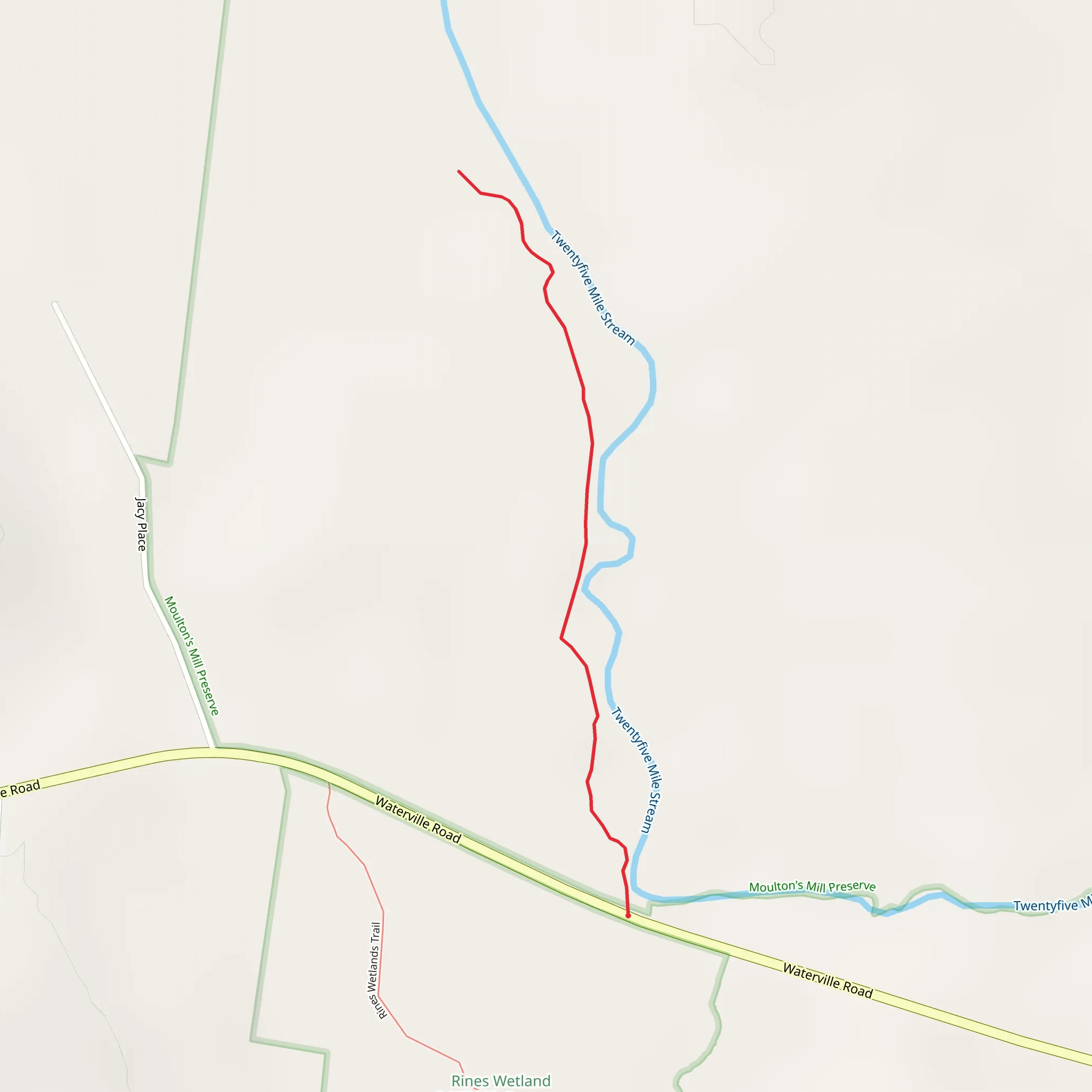 Twenty Five Stream Trail via Waterville Road mobile static map