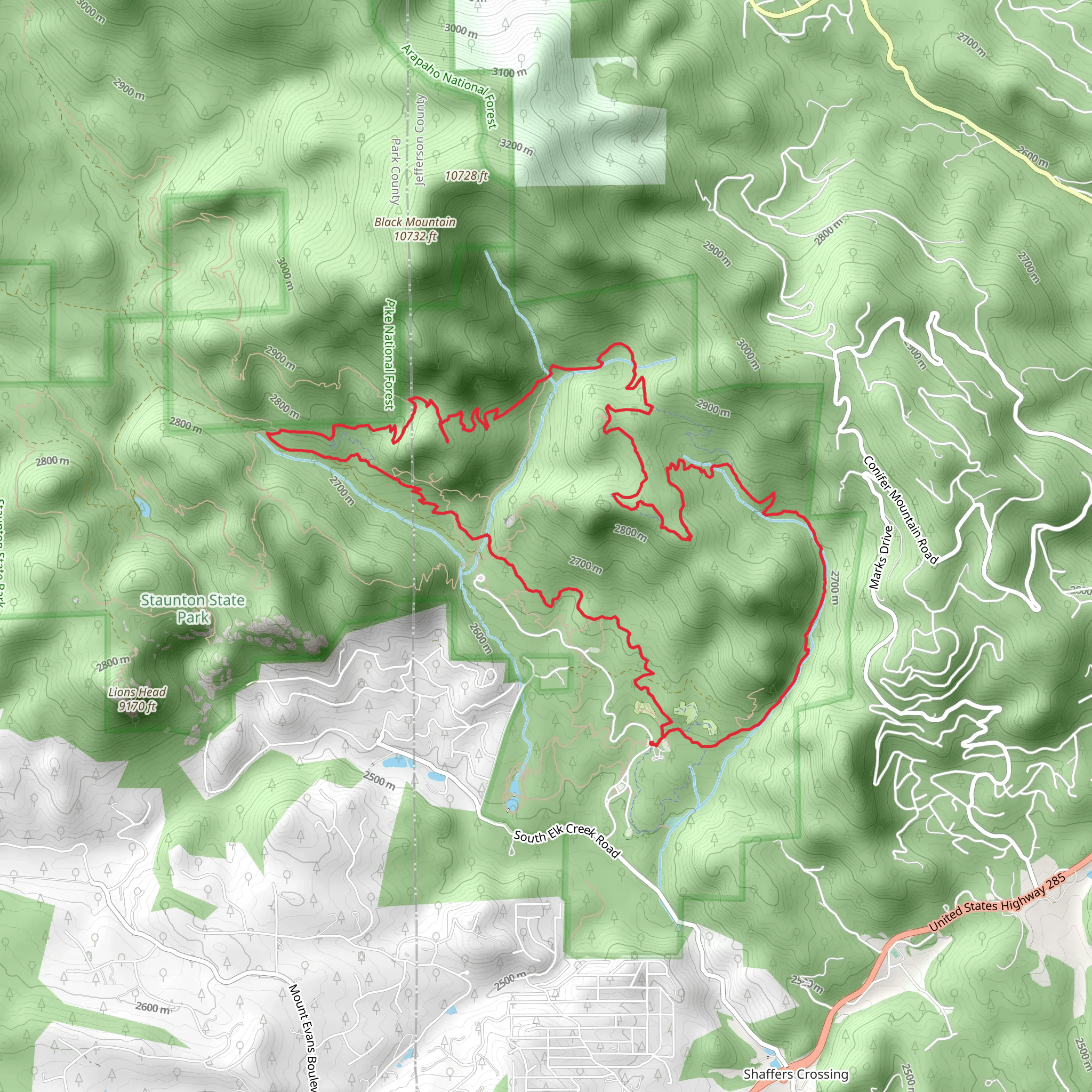 Staunton Ranch - Border Line - Mason Creek - Bear Paw Loop Trail mobile static map