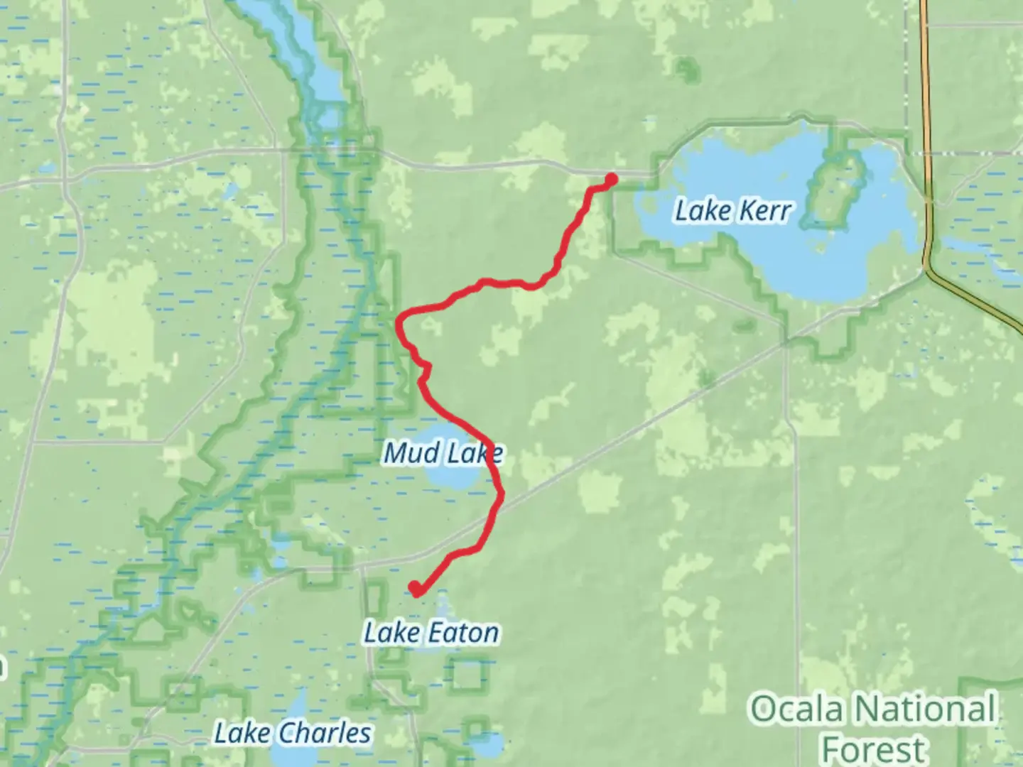 An image depicting the trail Florida Trail - Lake Eaton and its surrounding area.