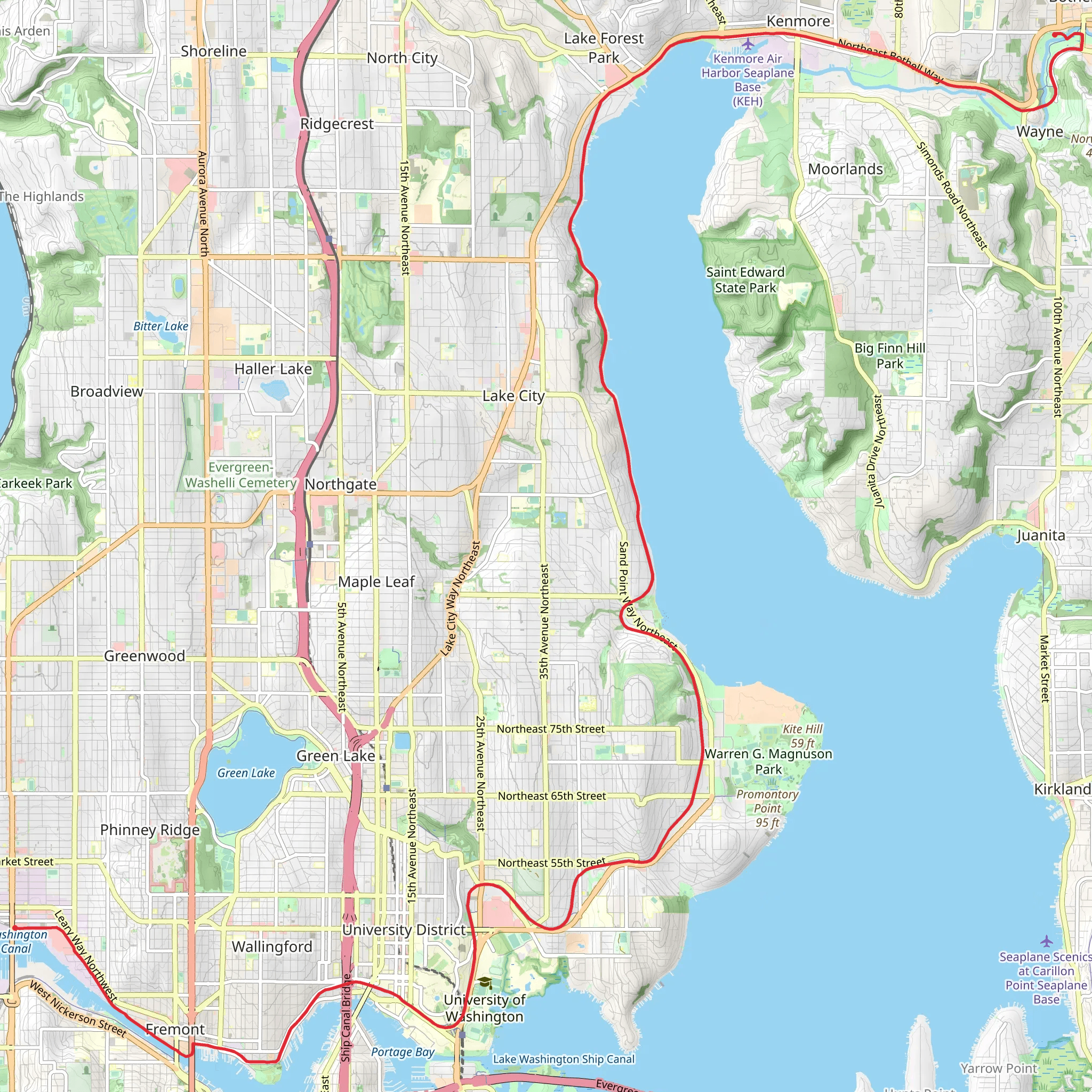 Burke-Gilman Trail mobile static map