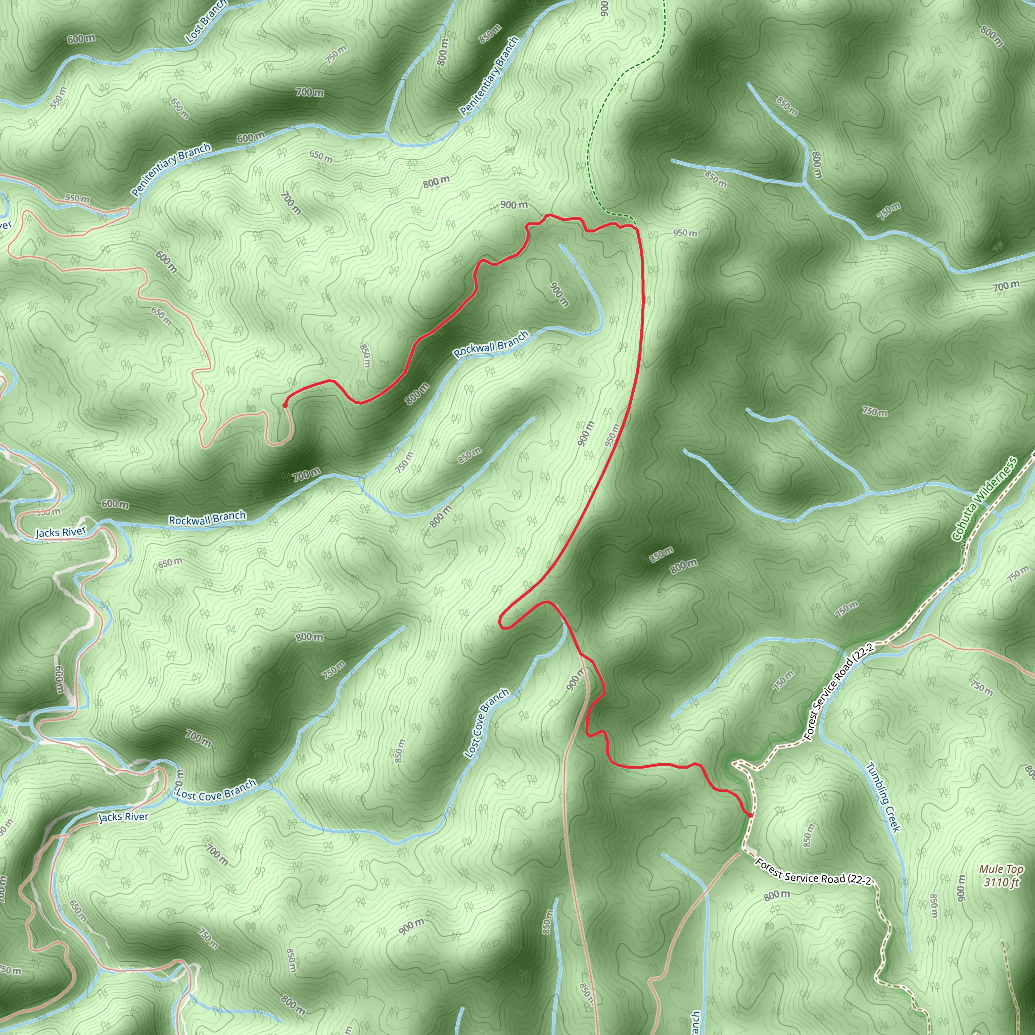 Penitentiary Branch Trail mobile static map