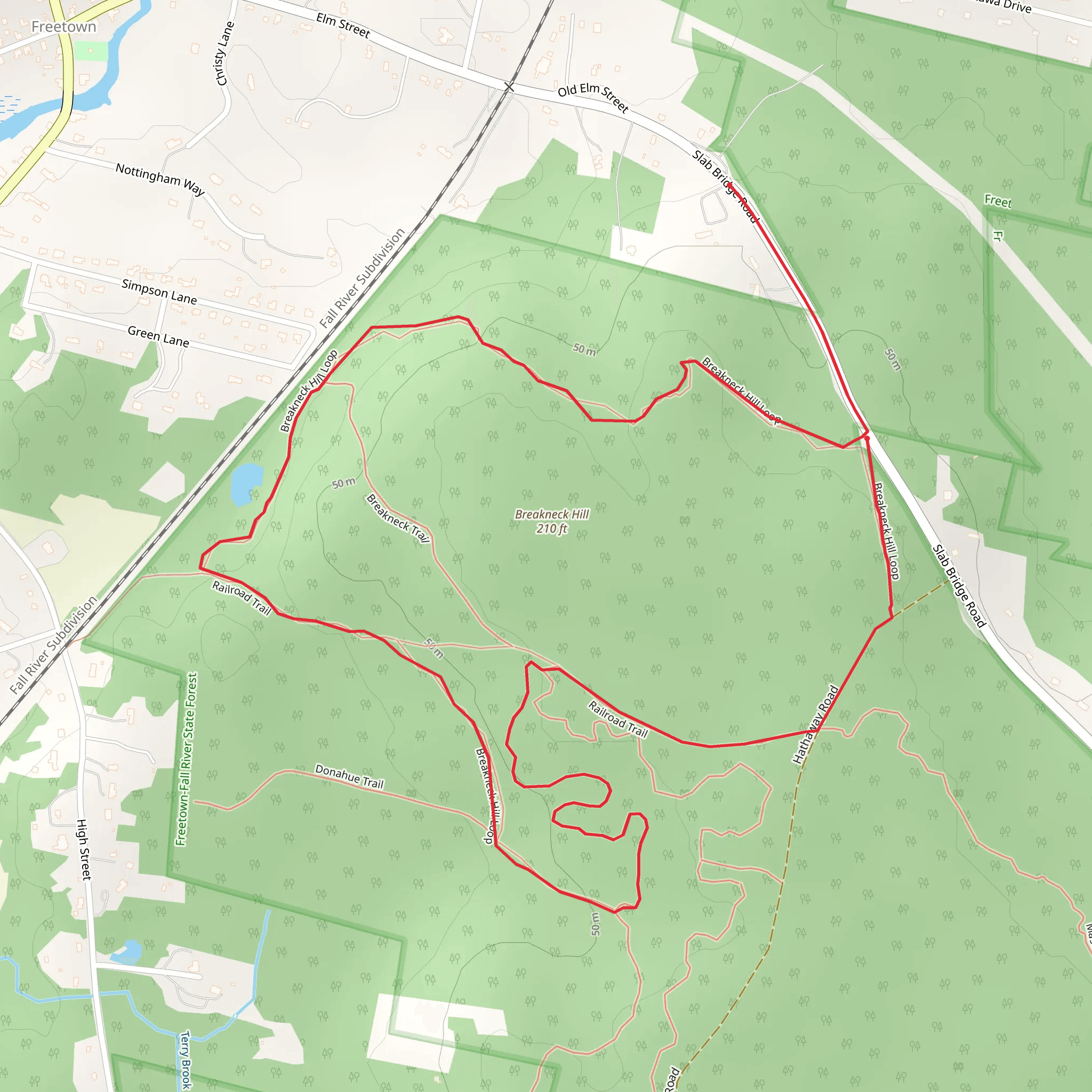 Breakneck Hill Loop Trail mobile static map