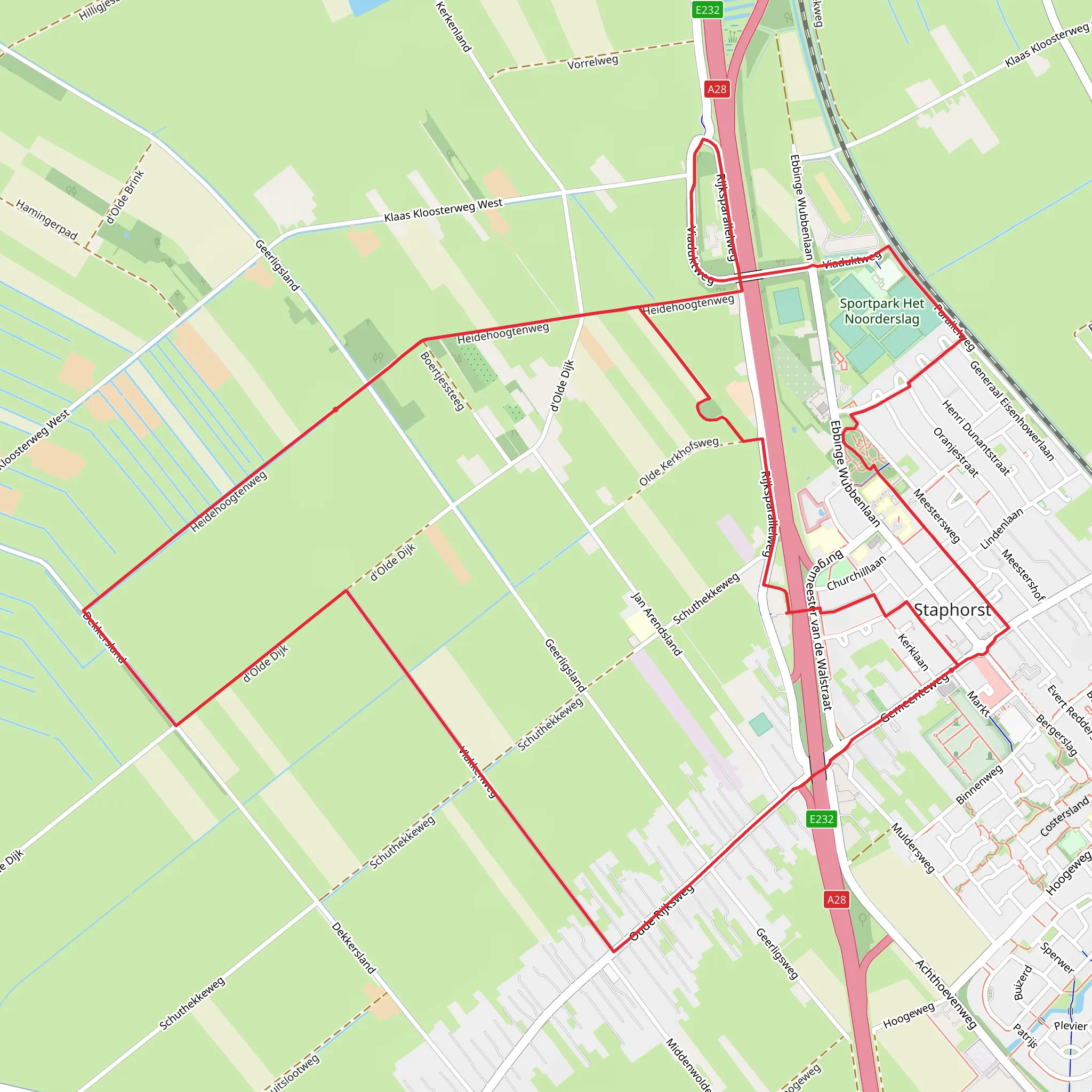 Westerborkpad and Vlakken Weg mobile static map