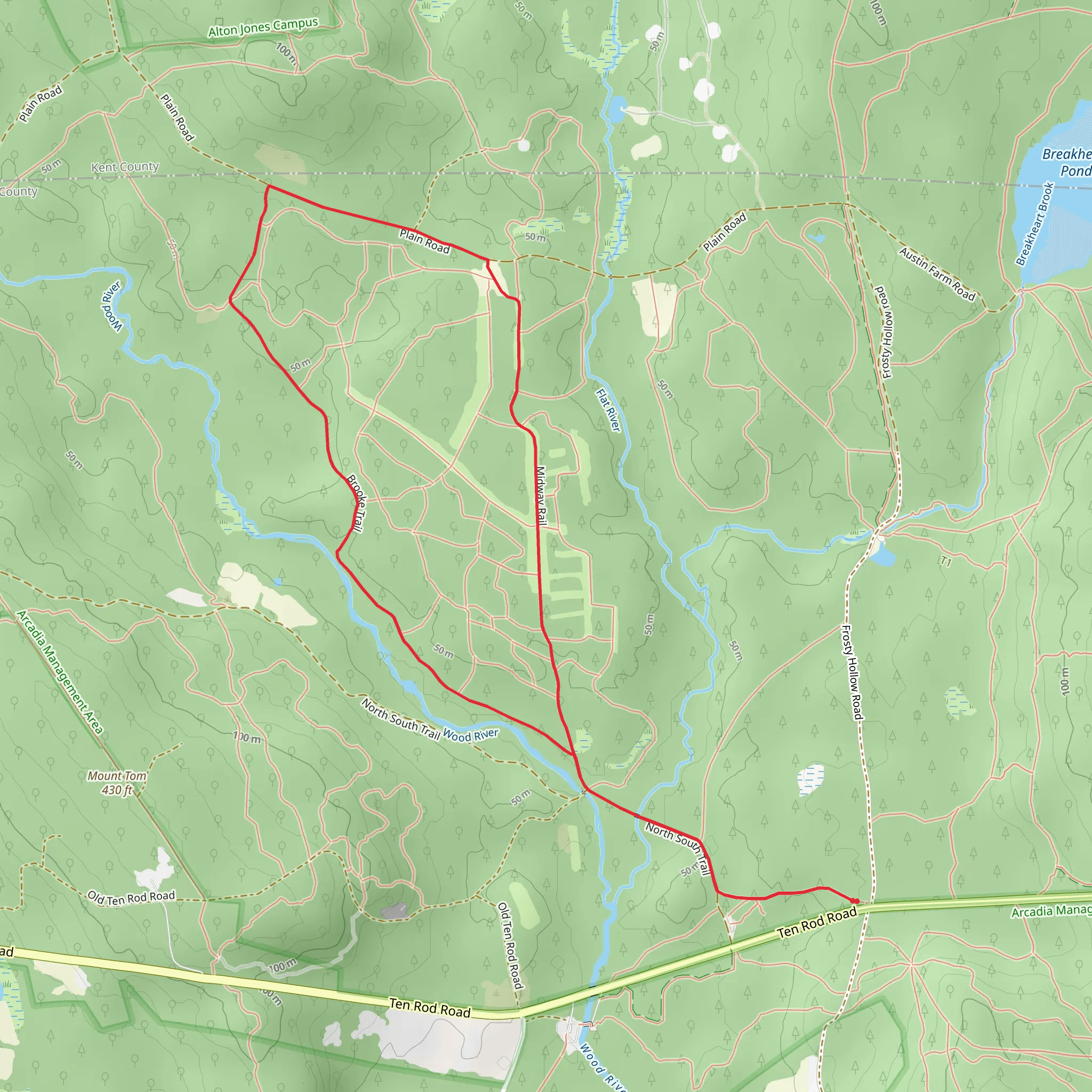North South Trail and Misway Rail Loop mobile static map