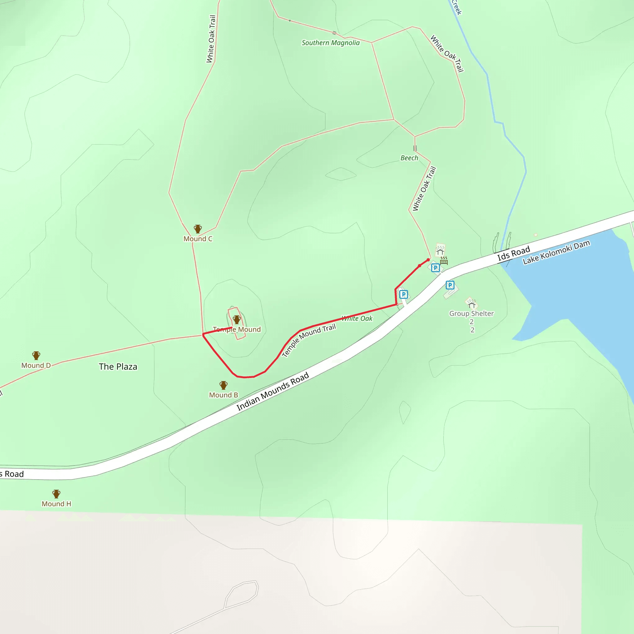 Temple Mound Trail mobile static map