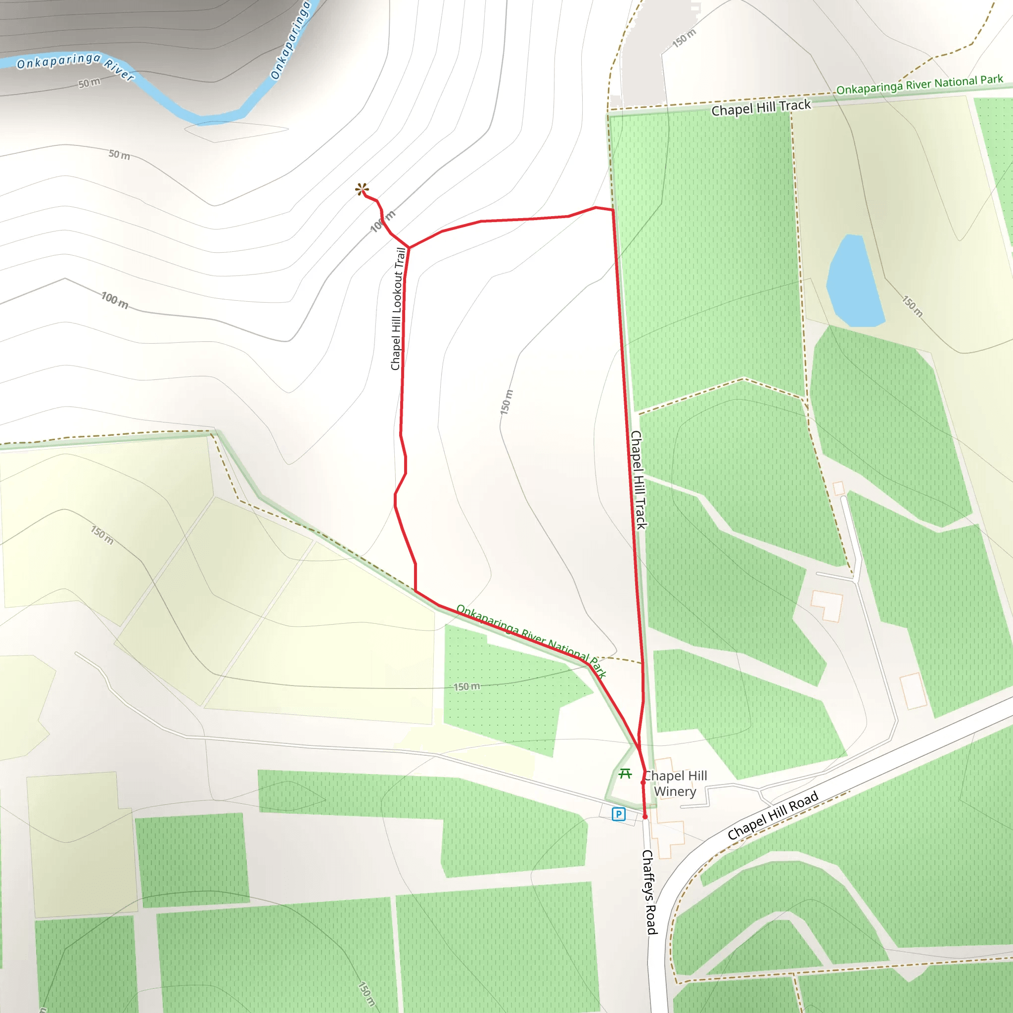 Chapel Hill Lookout Loop Track mobile static map