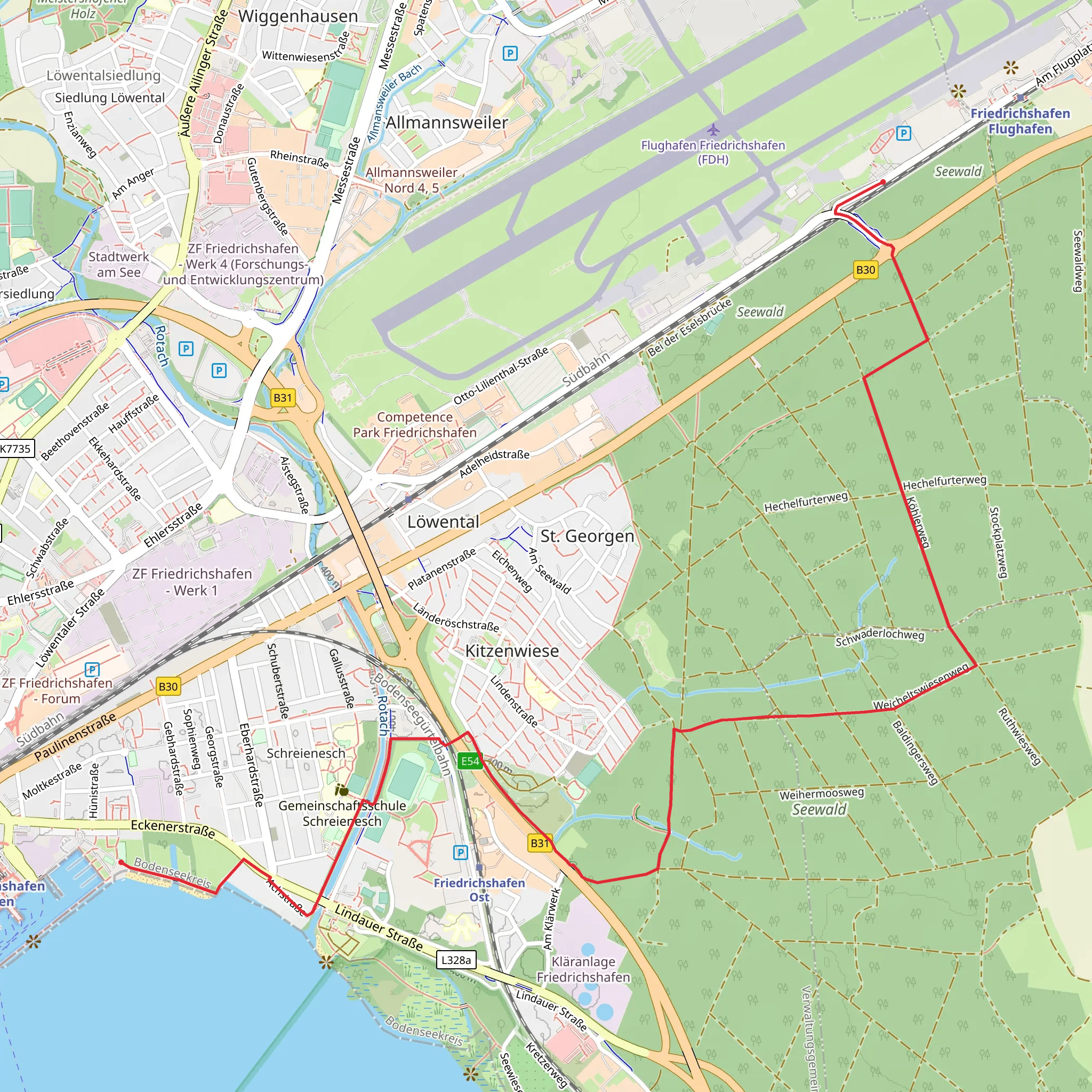 Weicheltswiesenweg from Friedrichshafen mobile static map