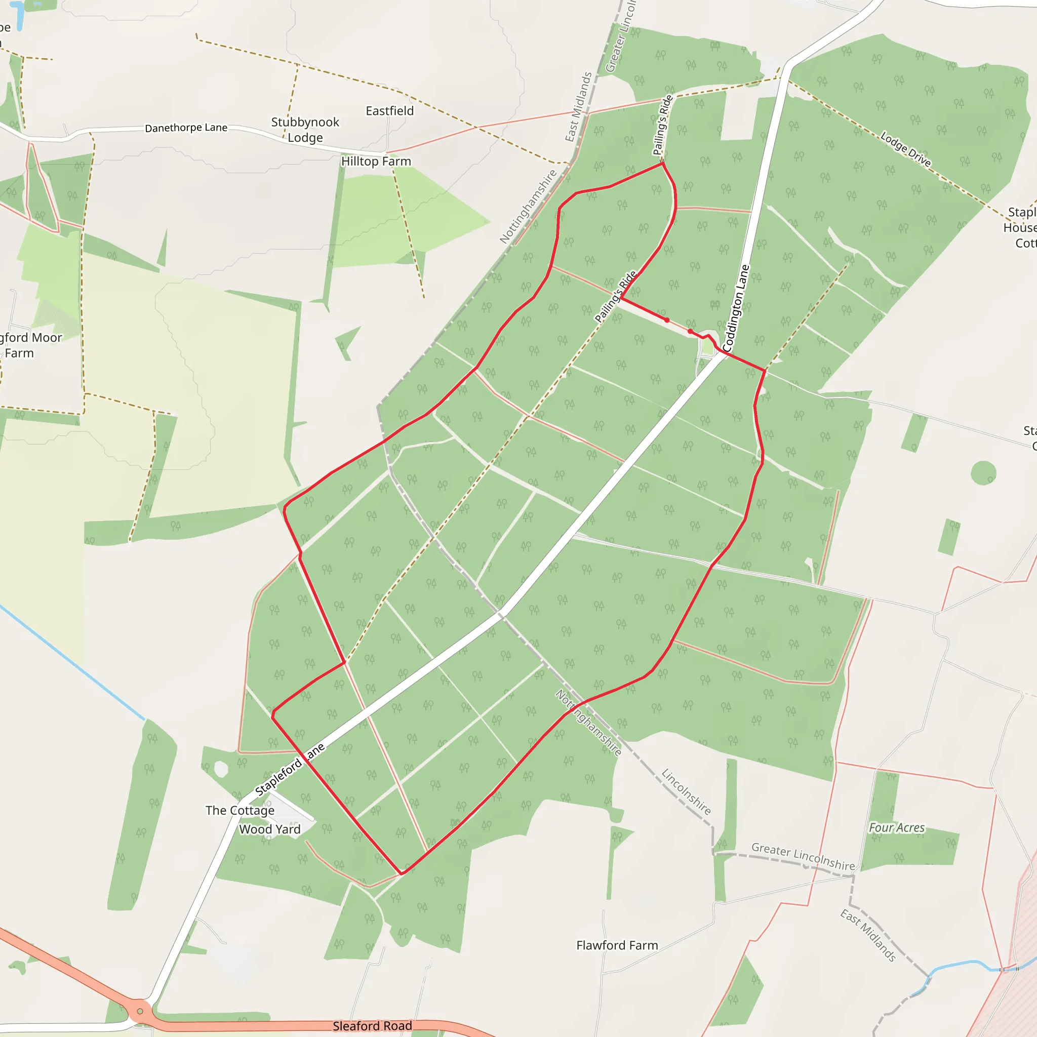 Stapleford Wood Loop mobile static map