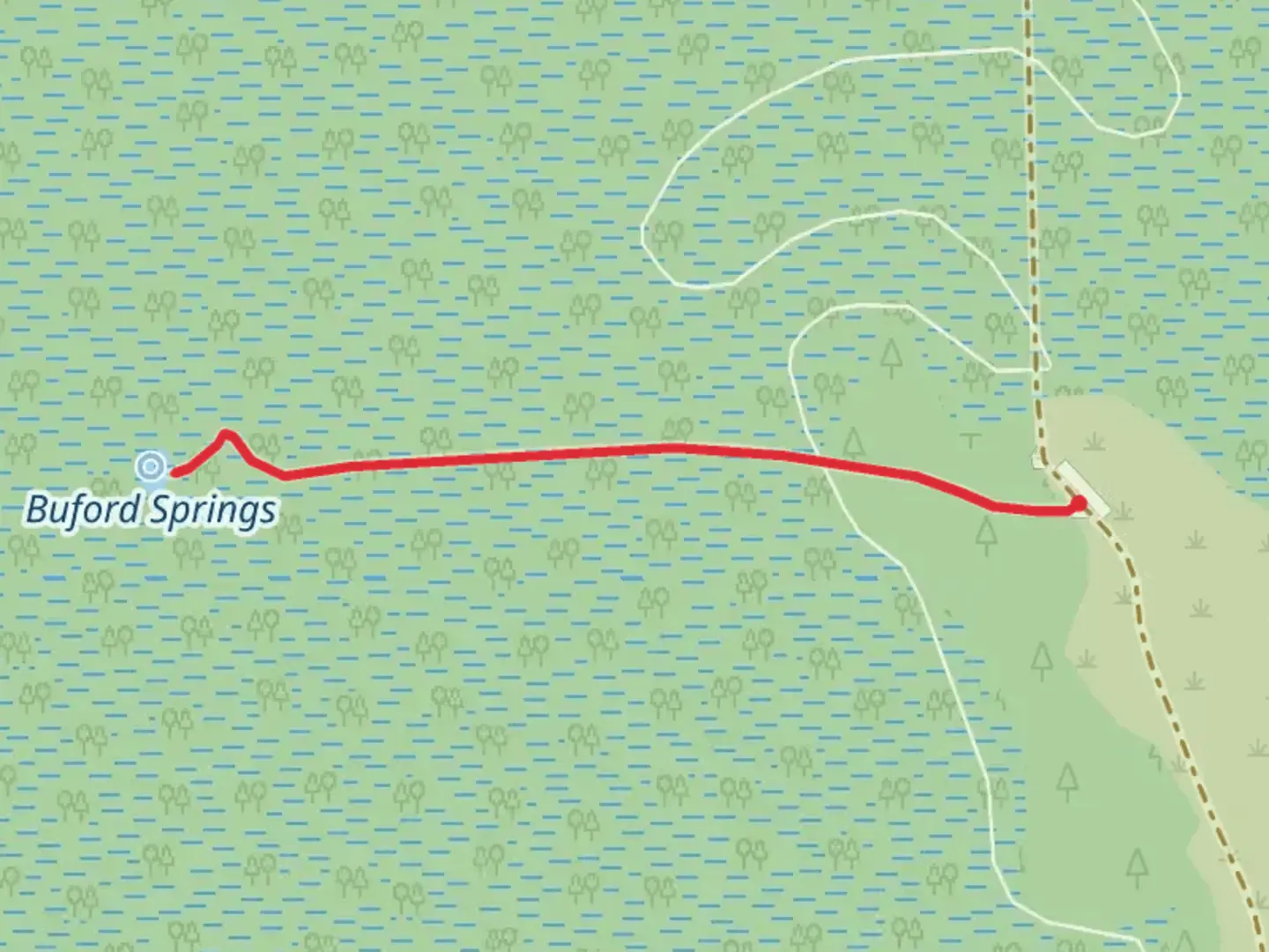 An image depicting the trail Indigo Lane and its surrounding area.