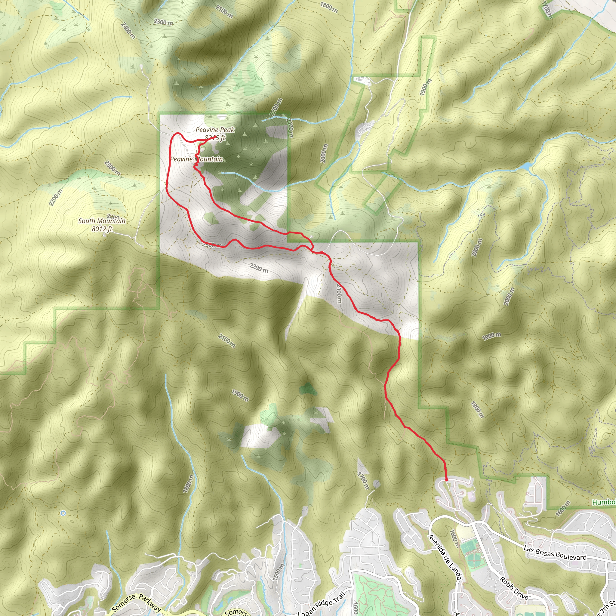 Peavine Peak via Hobo Trail Loop mobile static map