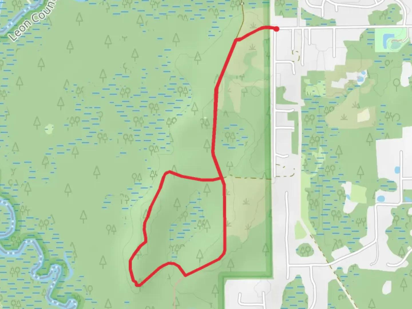 An image depicting the trail Whatley Family Cemetery Loop and its surrounding area.