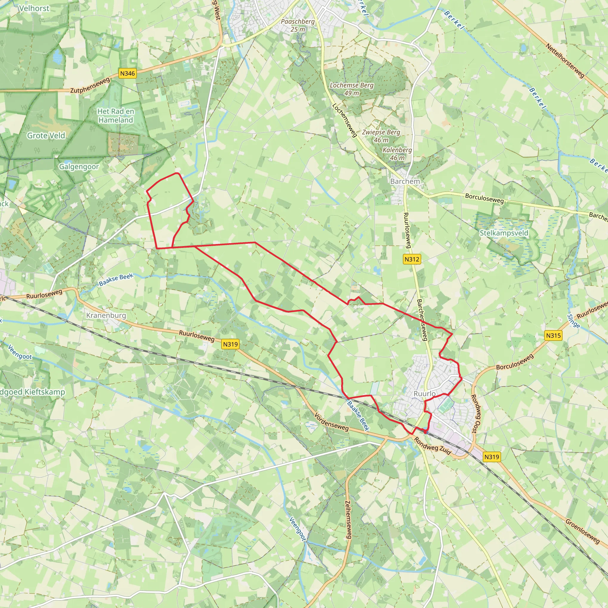 Kasteel De Wildenborch via Kleine Wiersse and Vordense Weg mobile static map