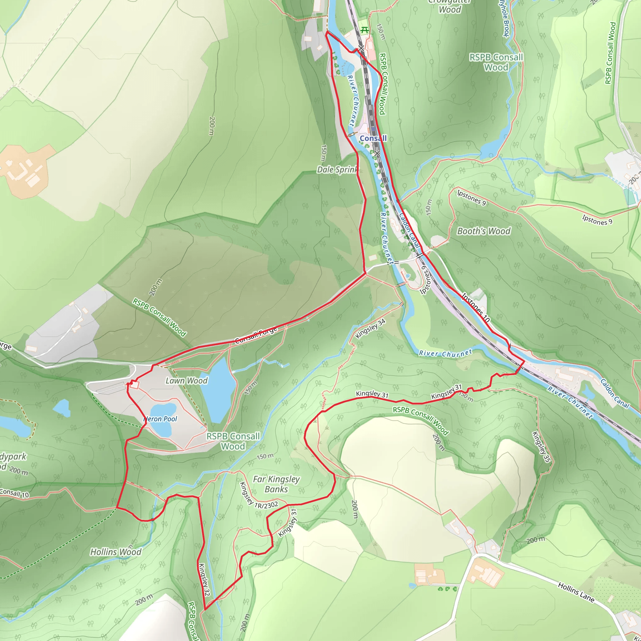 Churnet Valley from Consall Nature Park mobile static map
