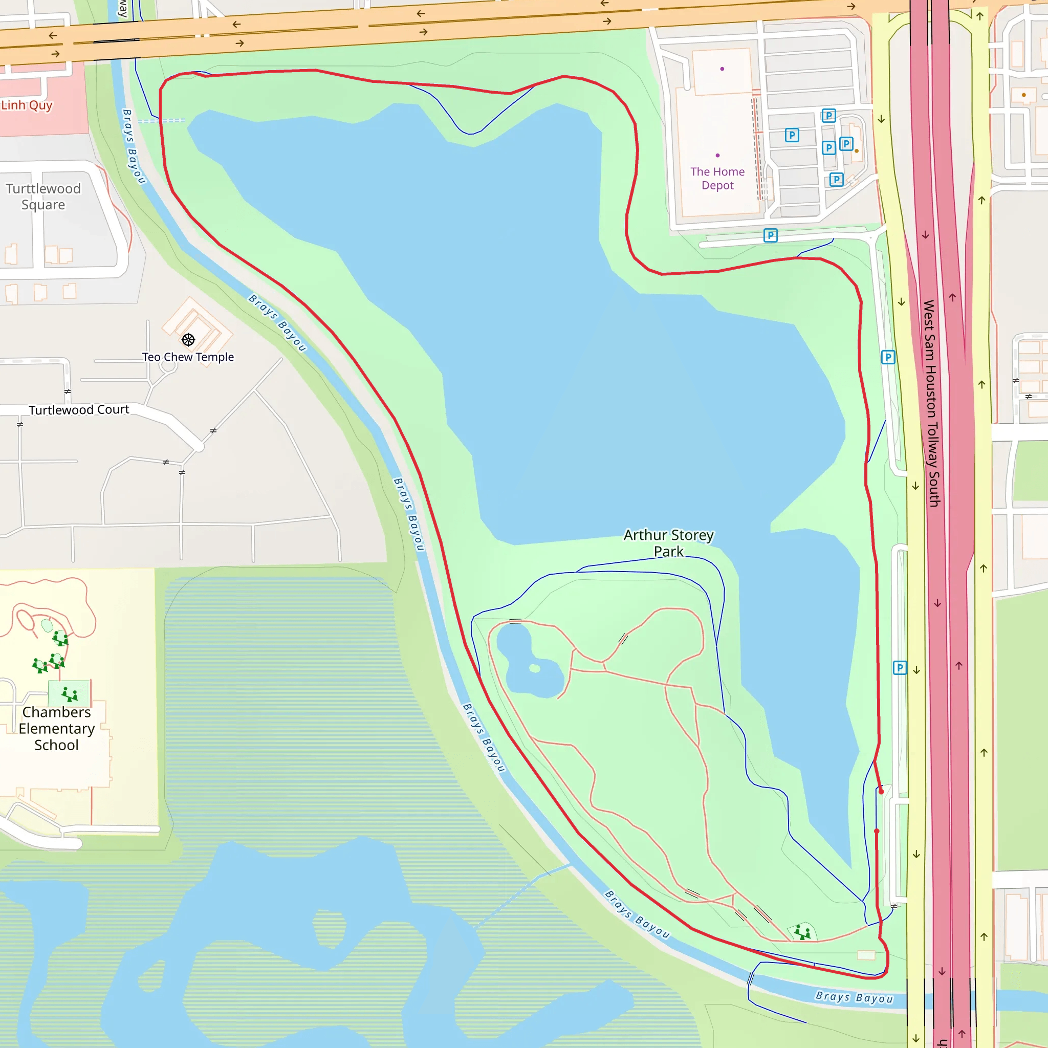 Arthur Storey Park Stormwater Detention Basin Loop mobile static map