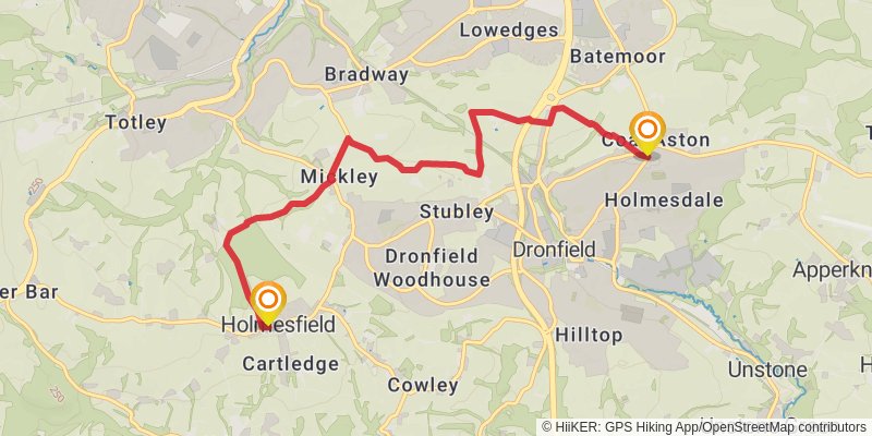 Dronfield 2000 Rotary Walk stage 2 Map