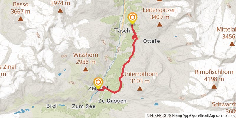 Tour Monte Rosa stage 11 Map