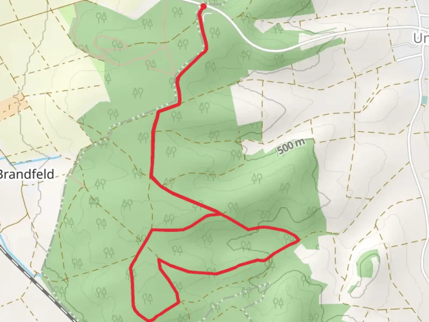 An image depicting the trail Tour 16 Rot and its surrounding area.