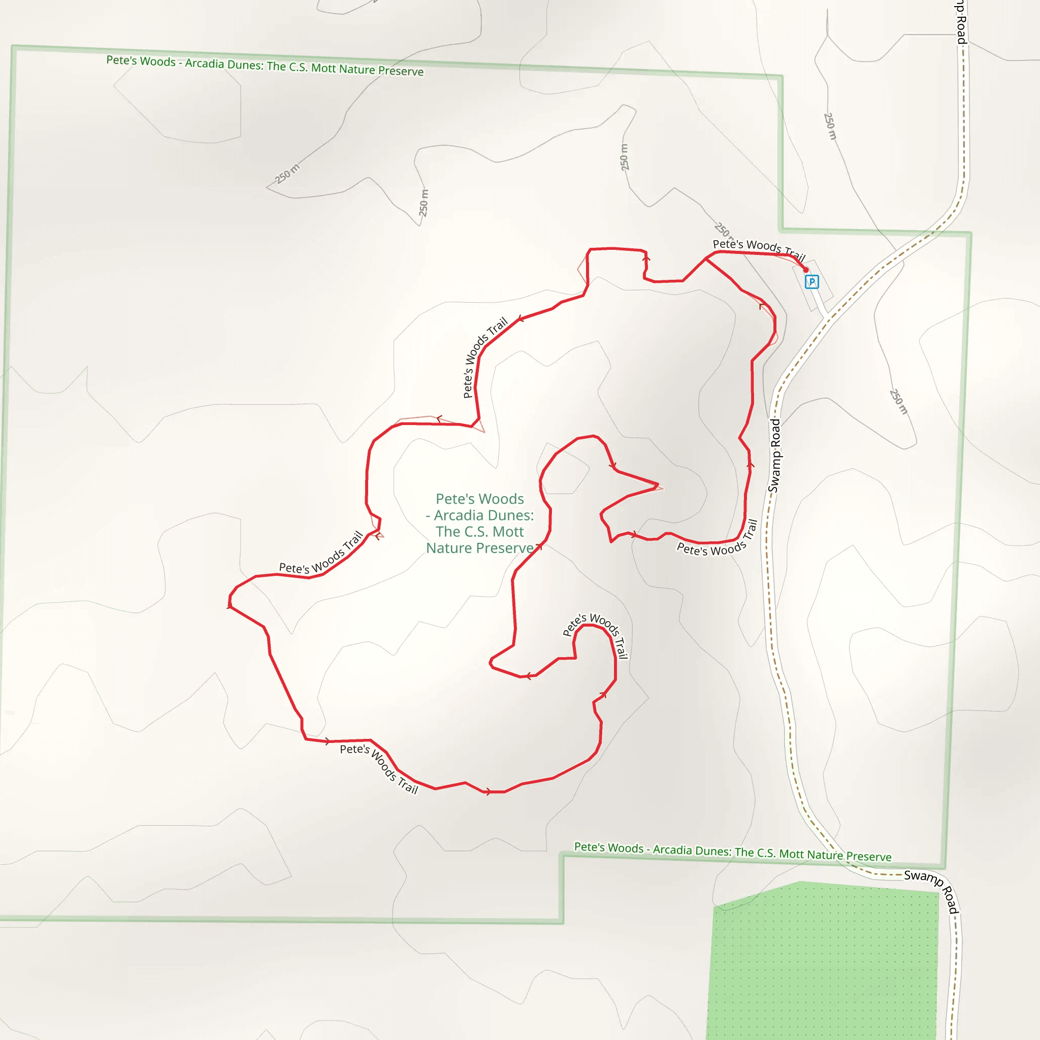Pete's Woods Loop Trail mobile static map