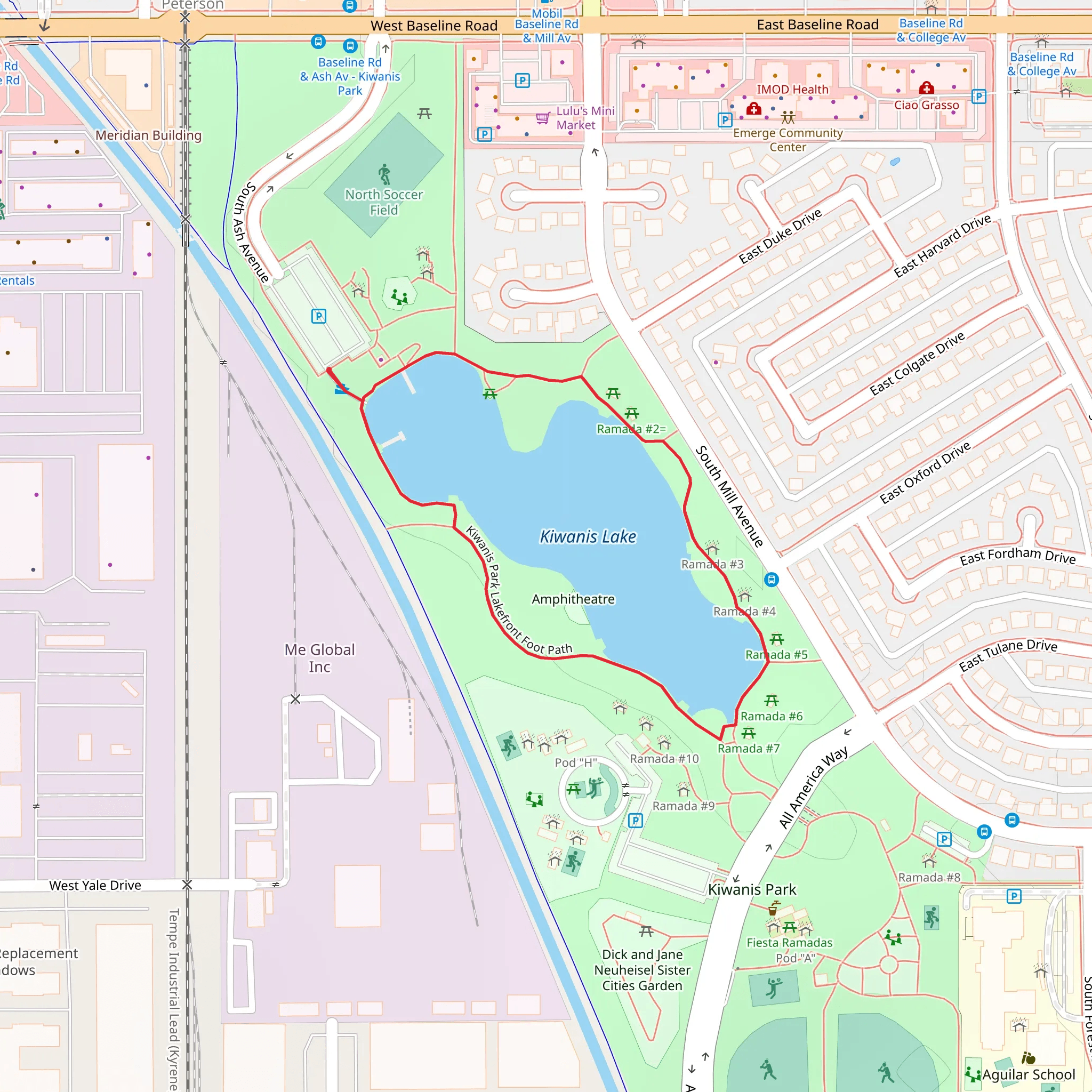 Kiwanis Lake Loop mobile static map