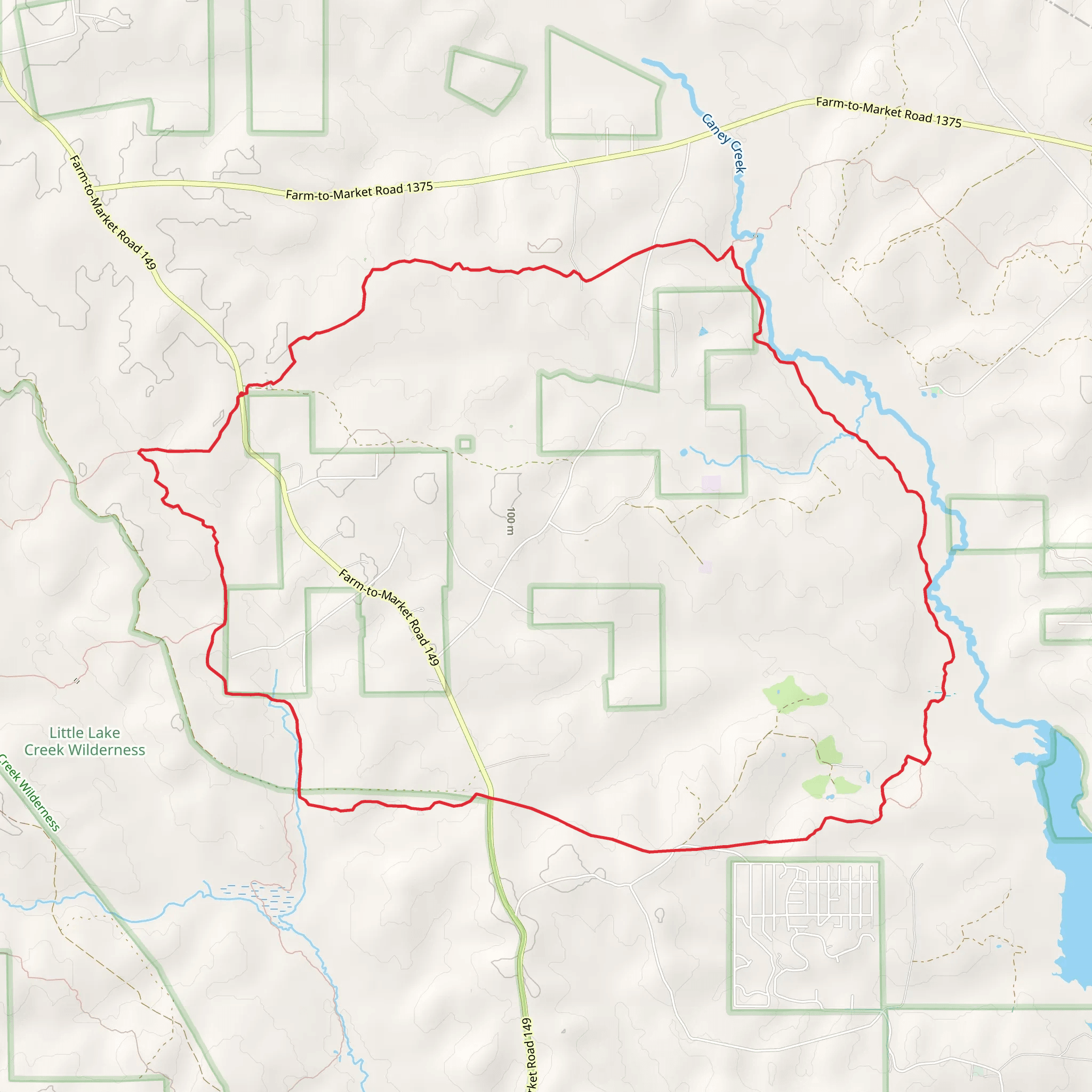 Lone Star Hiking, Little Lake Creek and Pole Creek Loop Trail mobile static map