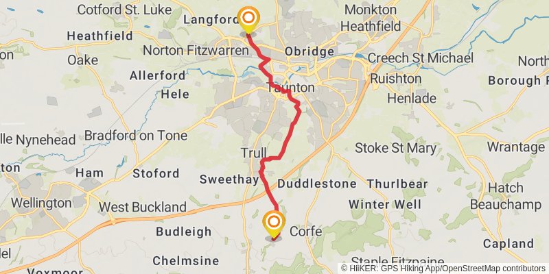 Seaton to Watchet via East Deane Way stage 3 Map