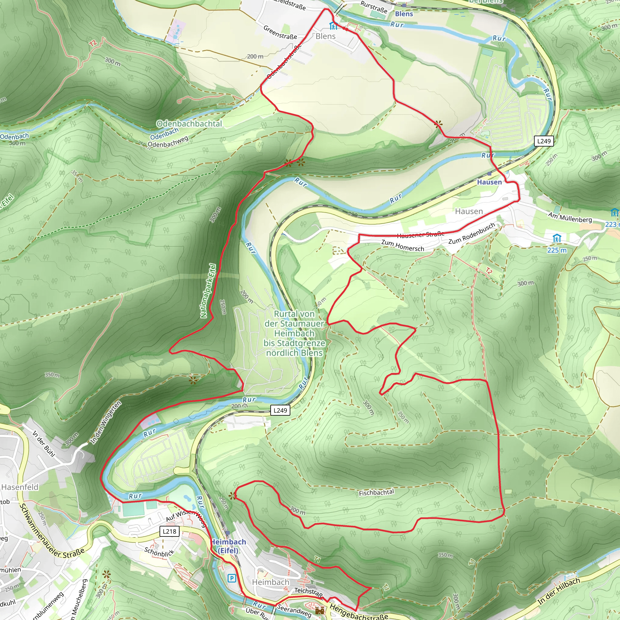 Rur via Hausen and Heimbacher Burgen LoopLoop mobile static map