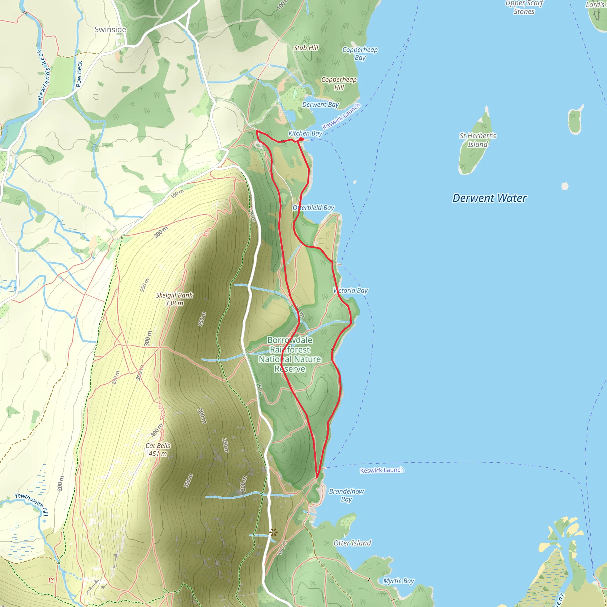 Octavia Hill Walk at Brandelhow Park - Derwent Water mobile static map