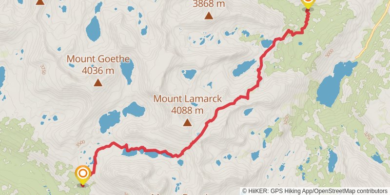 South Lake To North Lake alt 1 Map