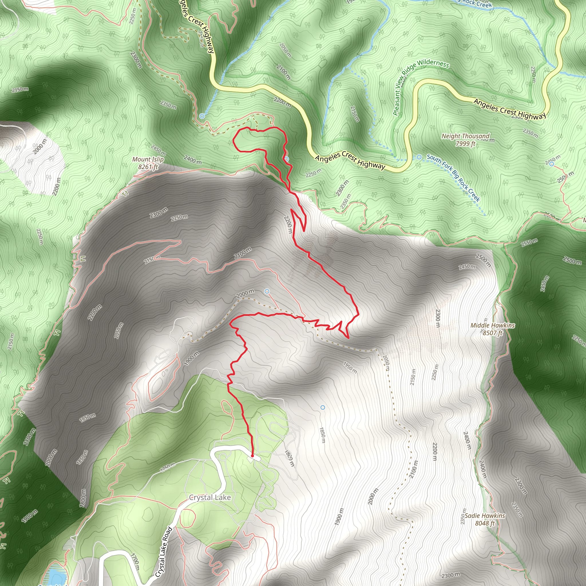 Windy Gap and Mount Islip Trail mobile static map