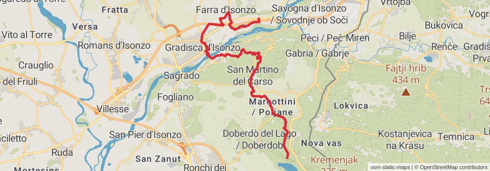 Alpe Adria Walk stage 37 Map