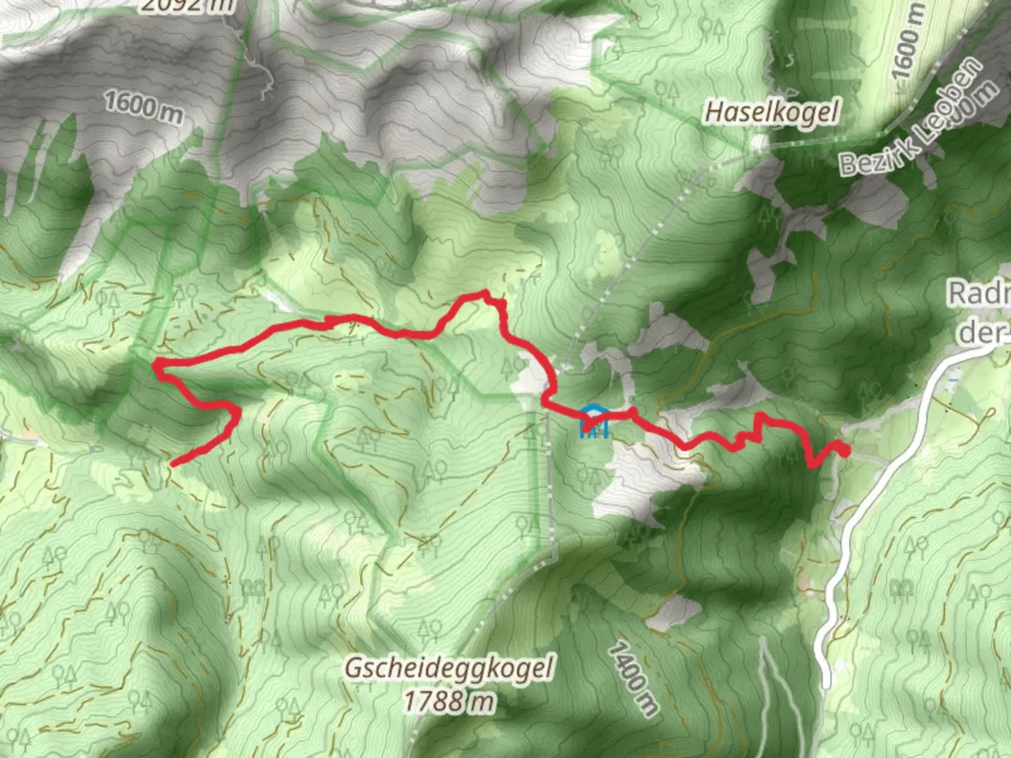 An image depicting the trail Radmer to Johnsbach - Copper Path and its surrounding area.