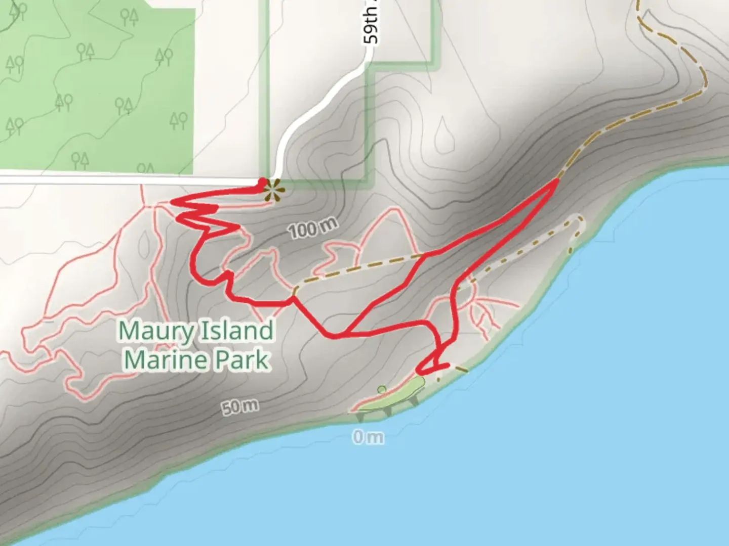 An image depicting the trail Maury Island Campground and its surrounding area.