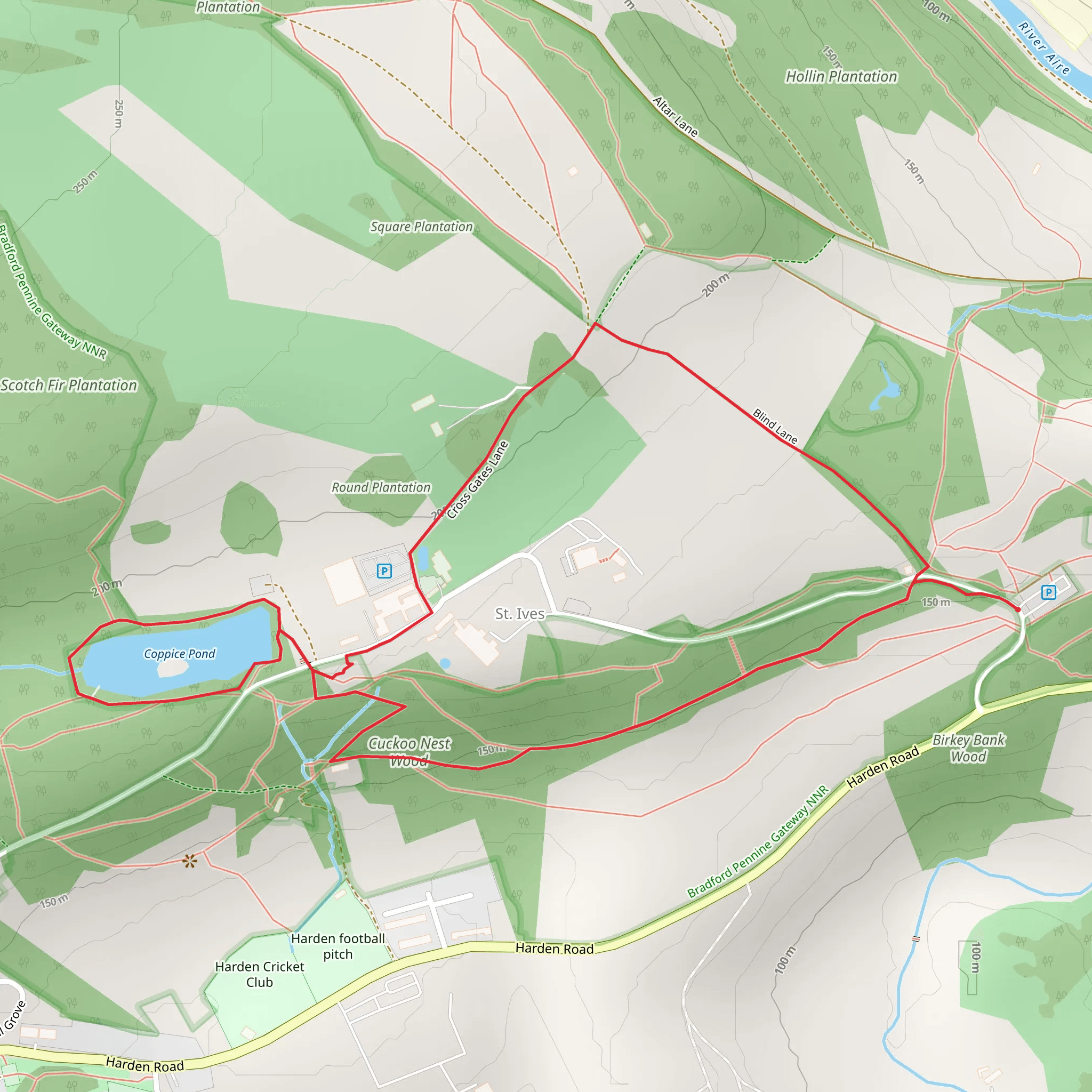Cuckoo Nest Wood and Coppice Pond Loop mobile static map